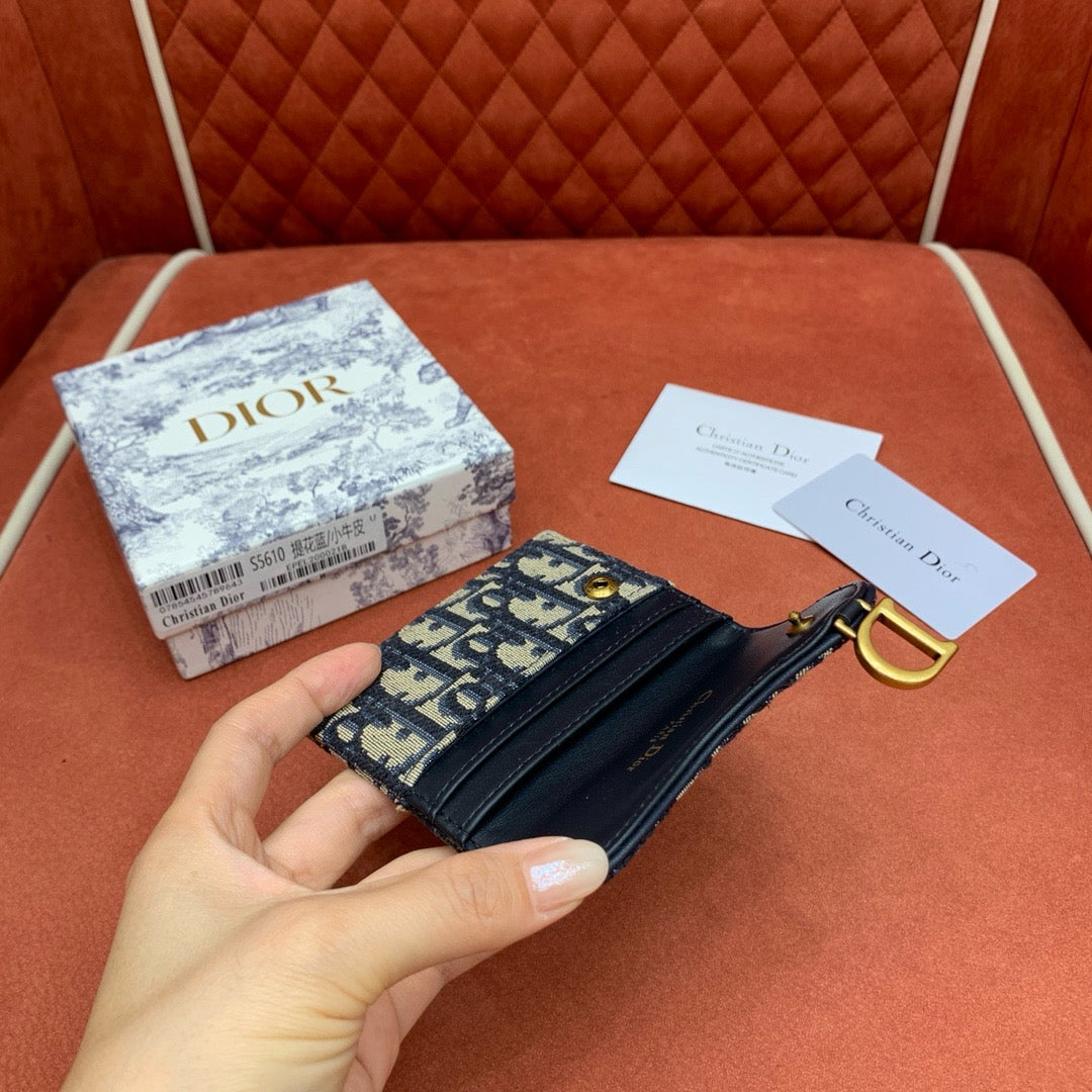 디올 오블리크 자카드 새들 카드 홀더