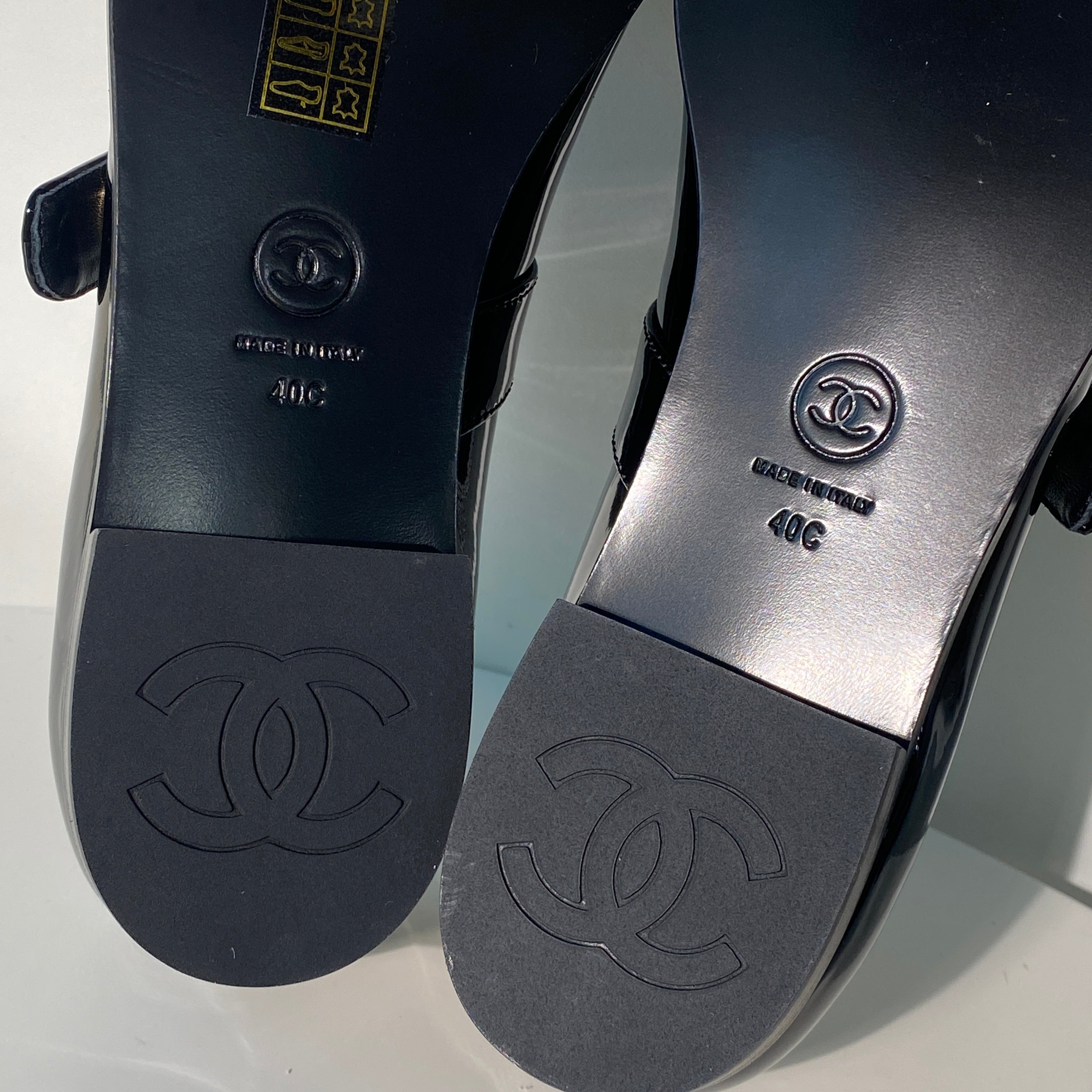 국내) 샤넬 메리제인 턴락 페이던트 / 블랙 40