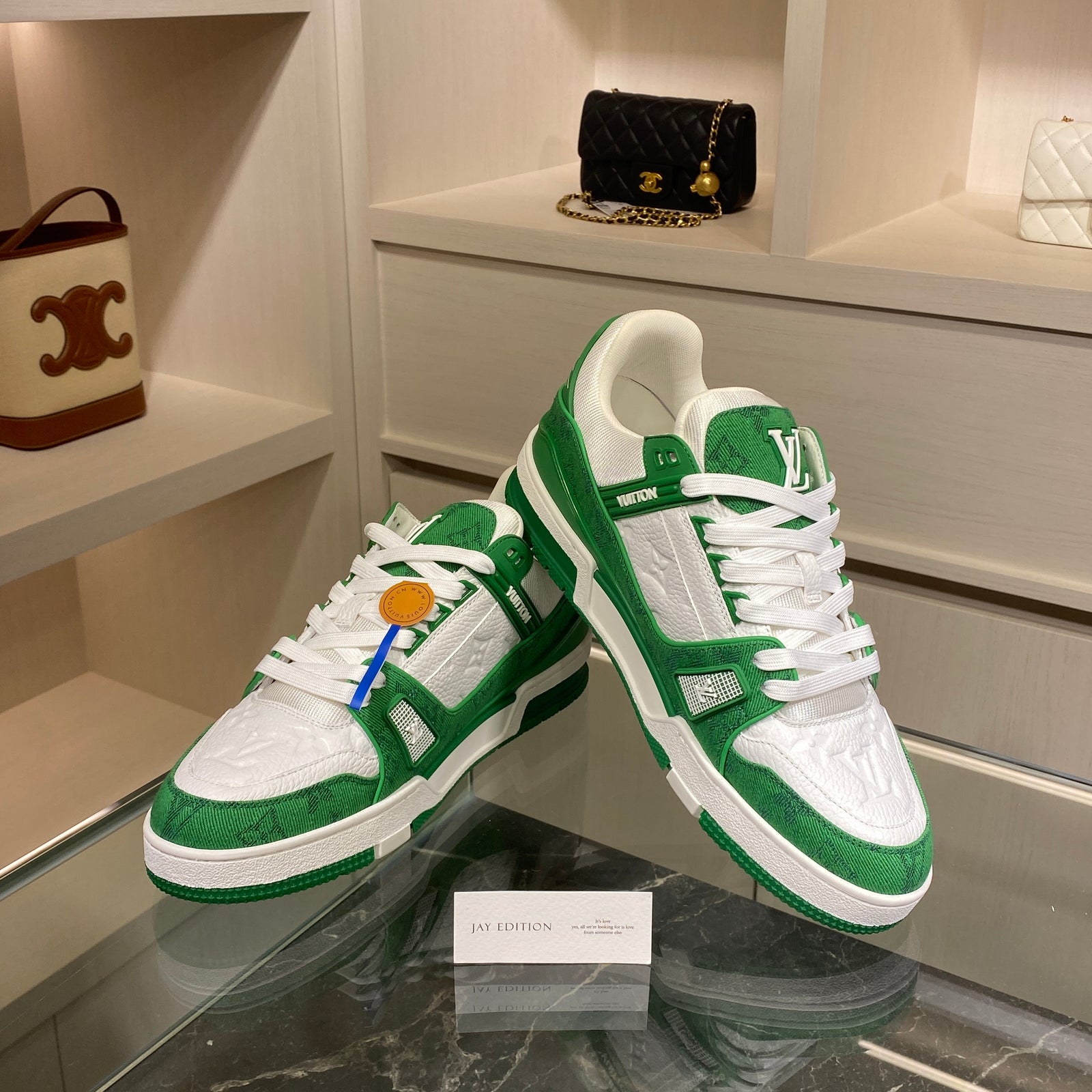 국내) 루이비통 LV 트레이너 스니커즈 모노그램 / 데님 그린 265사이즈