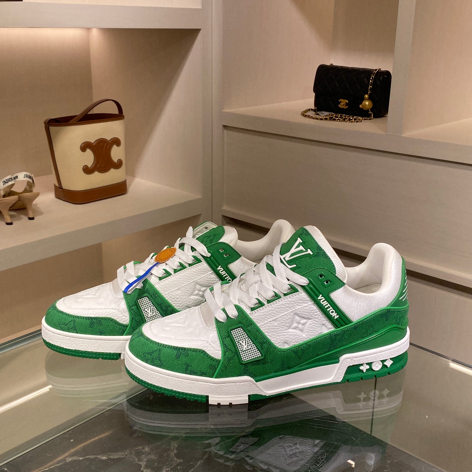 국내) 루이비통 LV 트레이너 스니커즈 모노그램 / 데님 그린 265사이즈