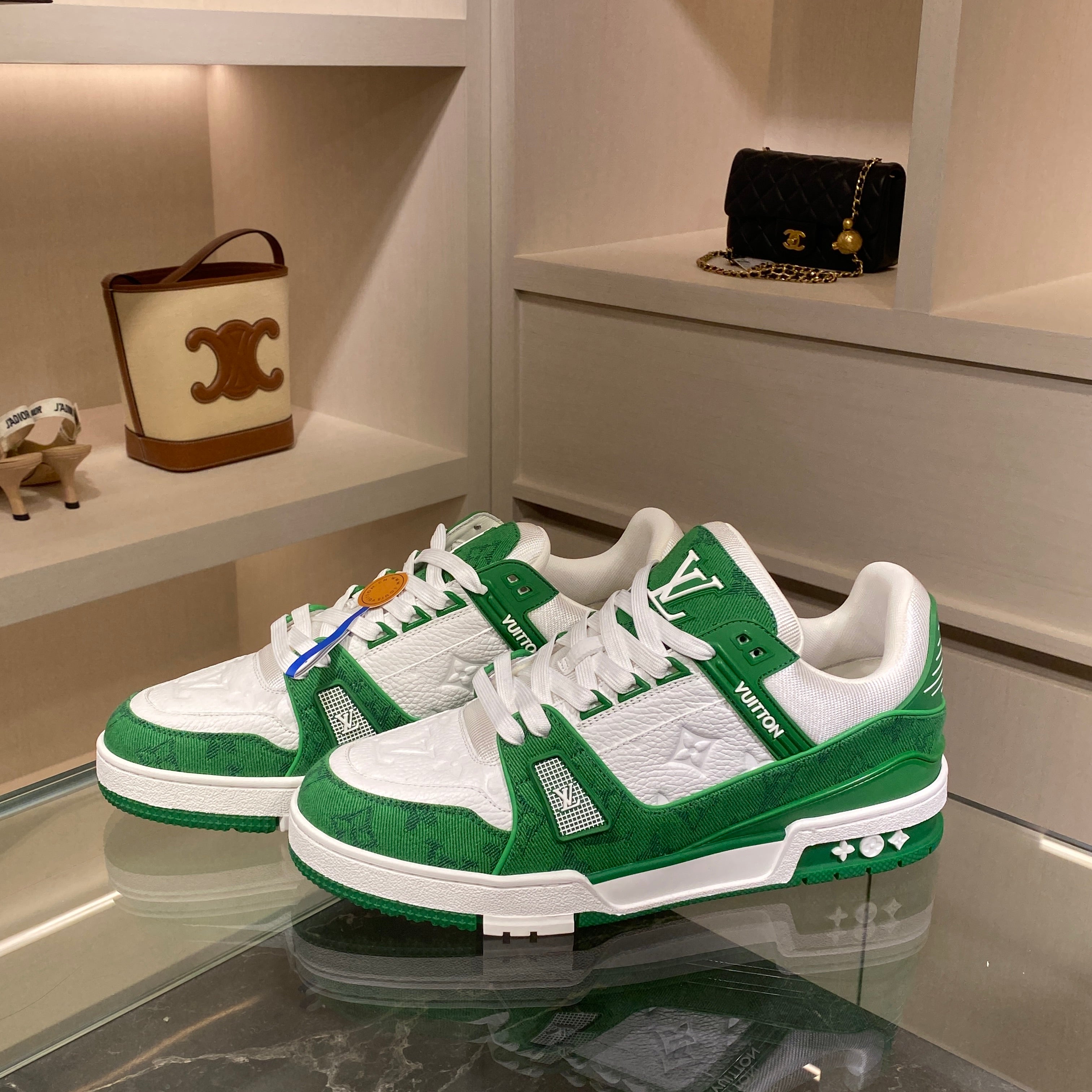 국내) 루이비통 LV 트레이너 스니커즈 모노그램 / 데님 그린 265사이즈