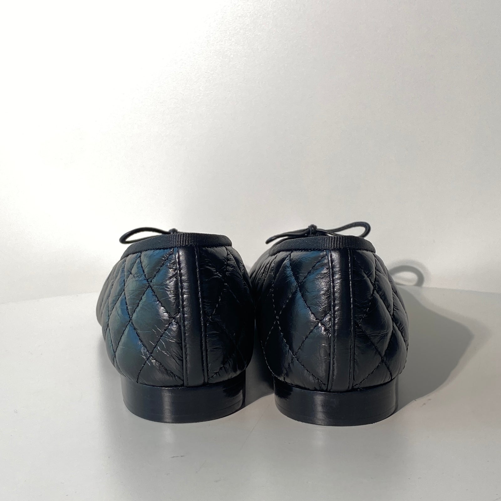 국내) 샤넬 퀄팅 발레리나 플랫 / 블랙 38