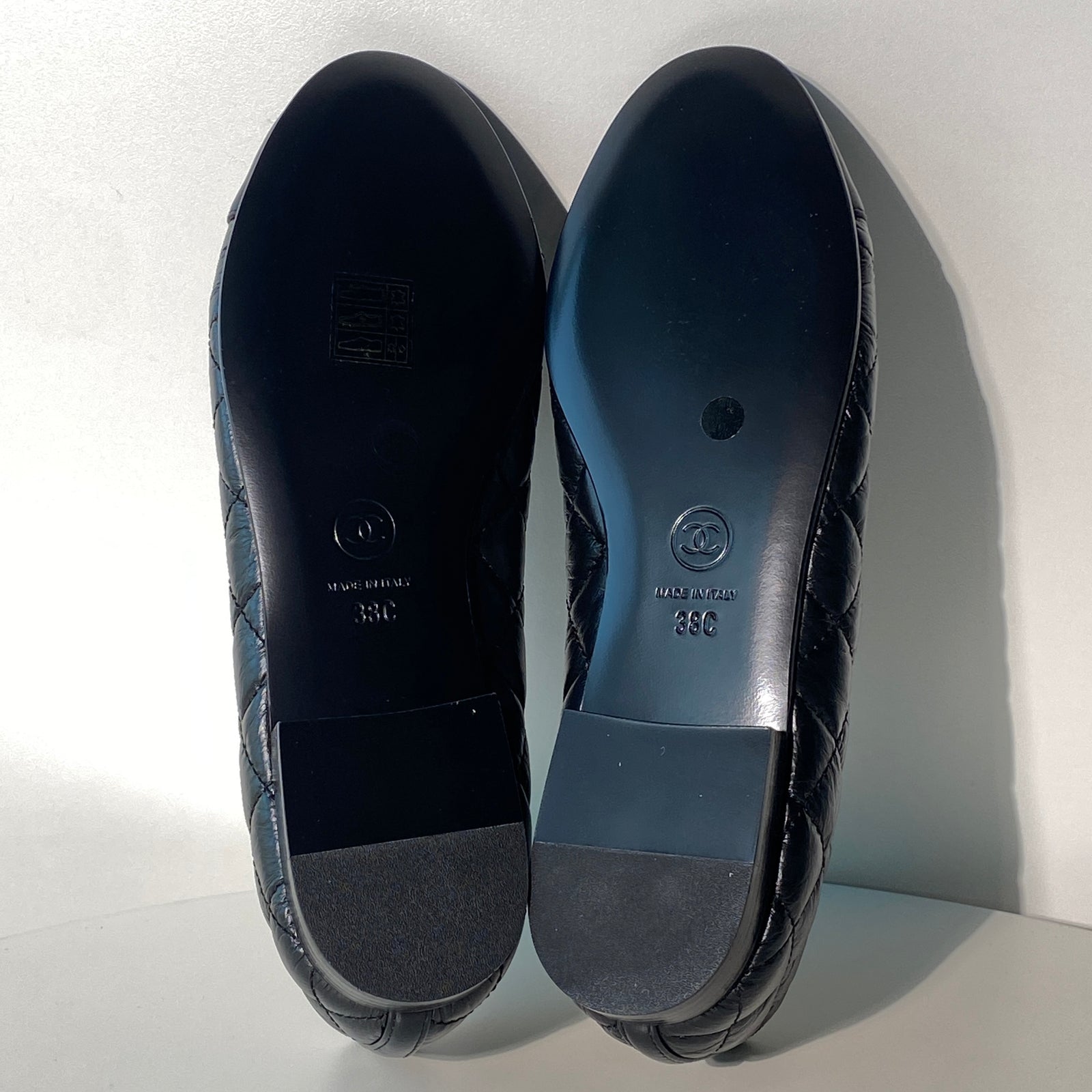 국내) 샤넬 퀄팅 발레리나 플랫 / 블랙 38