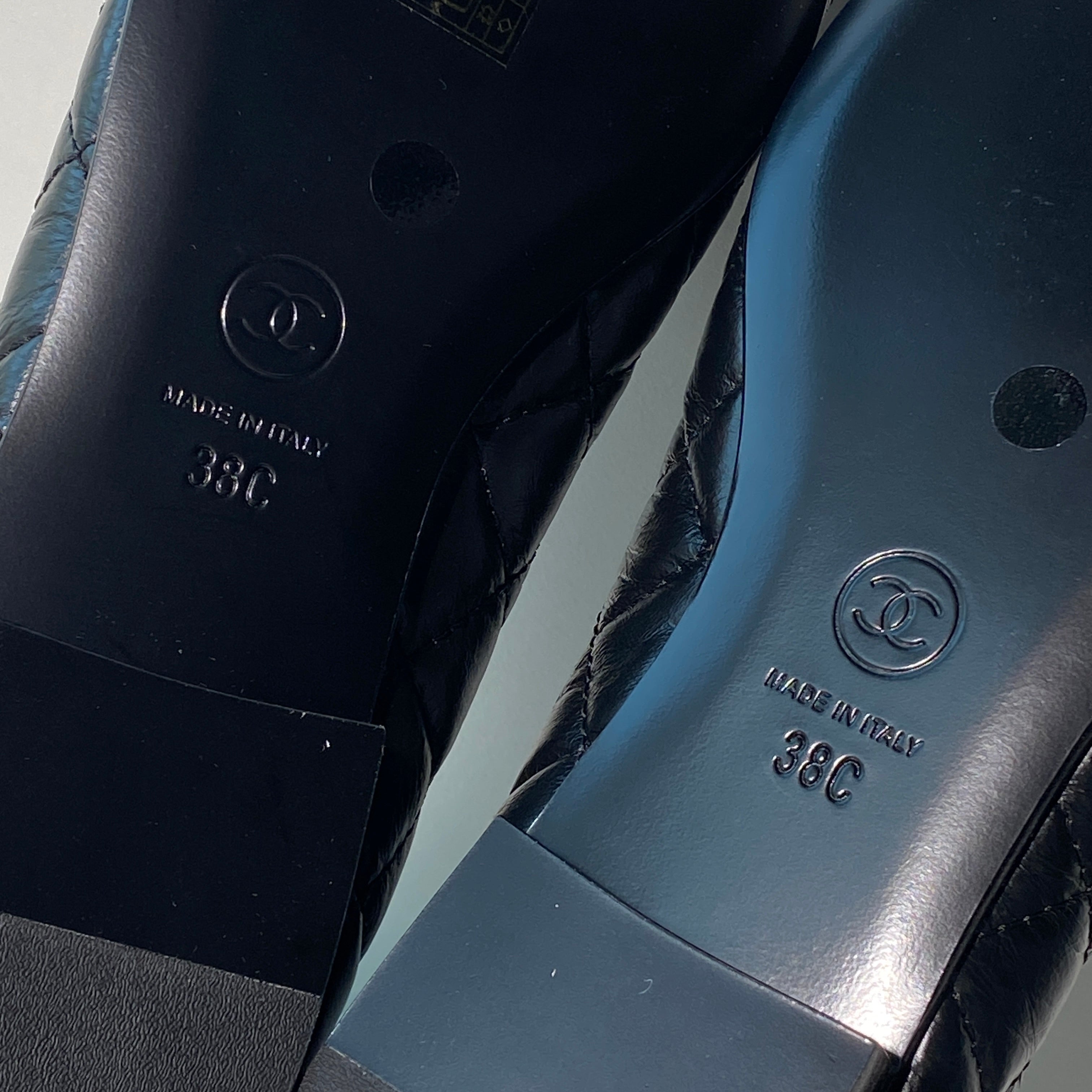 국내) 샤넬 퀄팅 발레리나 플랫 / 블랙 38