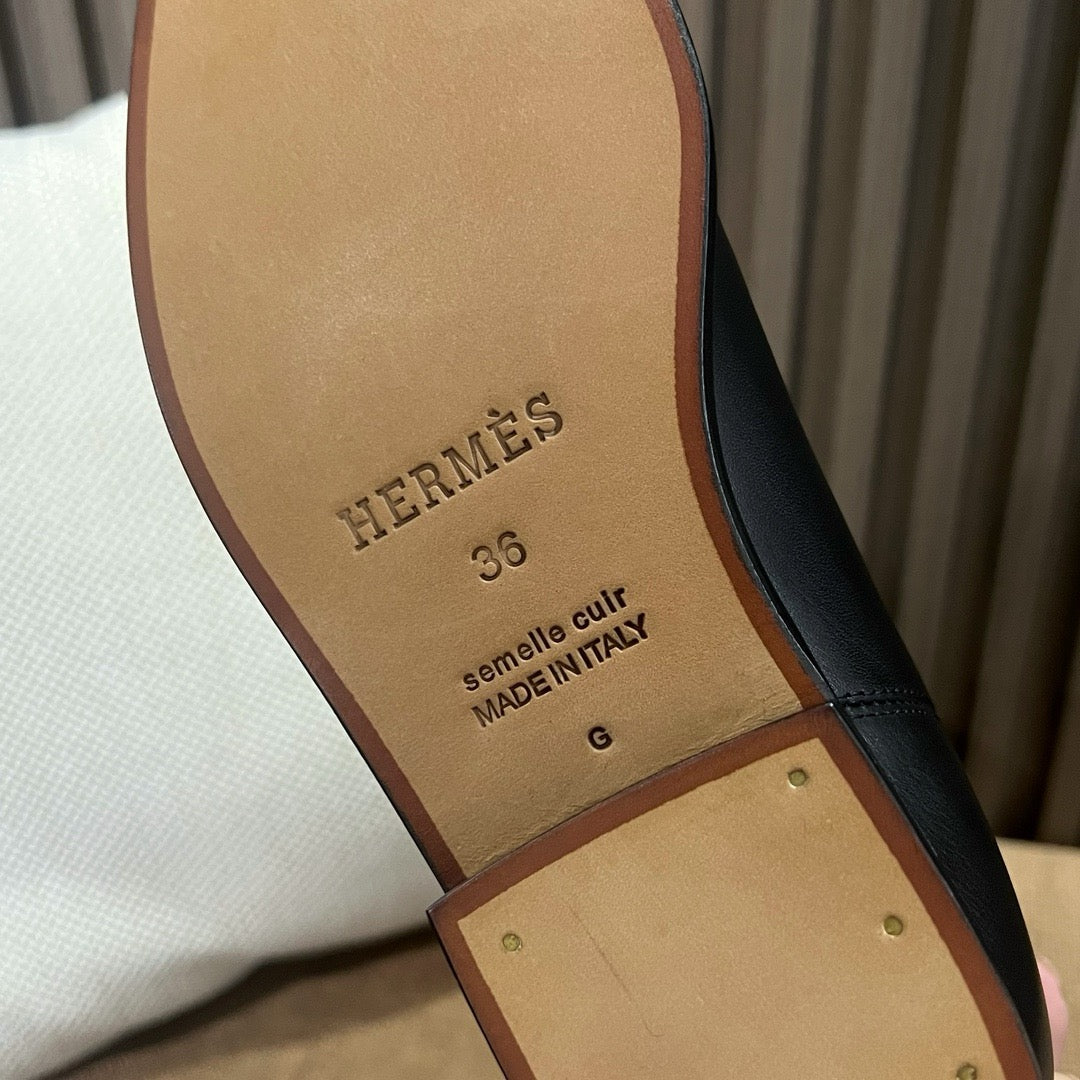 에르메스 점핑 부츠 박스 카프스킨 & 팔라듐 하드웨어 누아