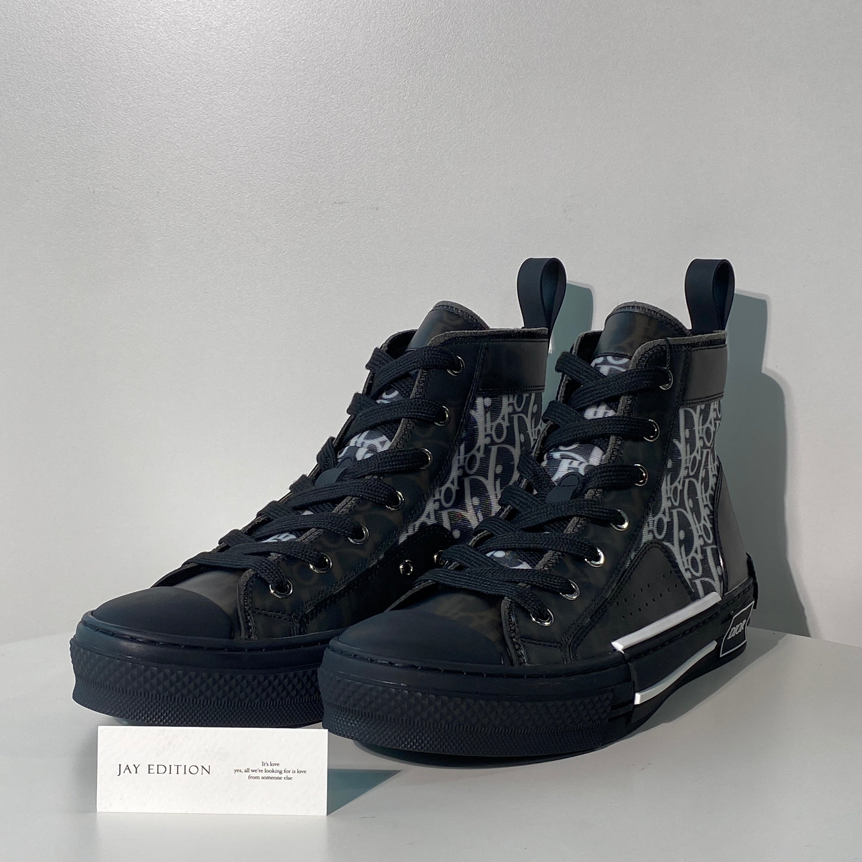 국내) 디올 B23 하이 오블리크 캔버스 스니커즈 / 블랙 41