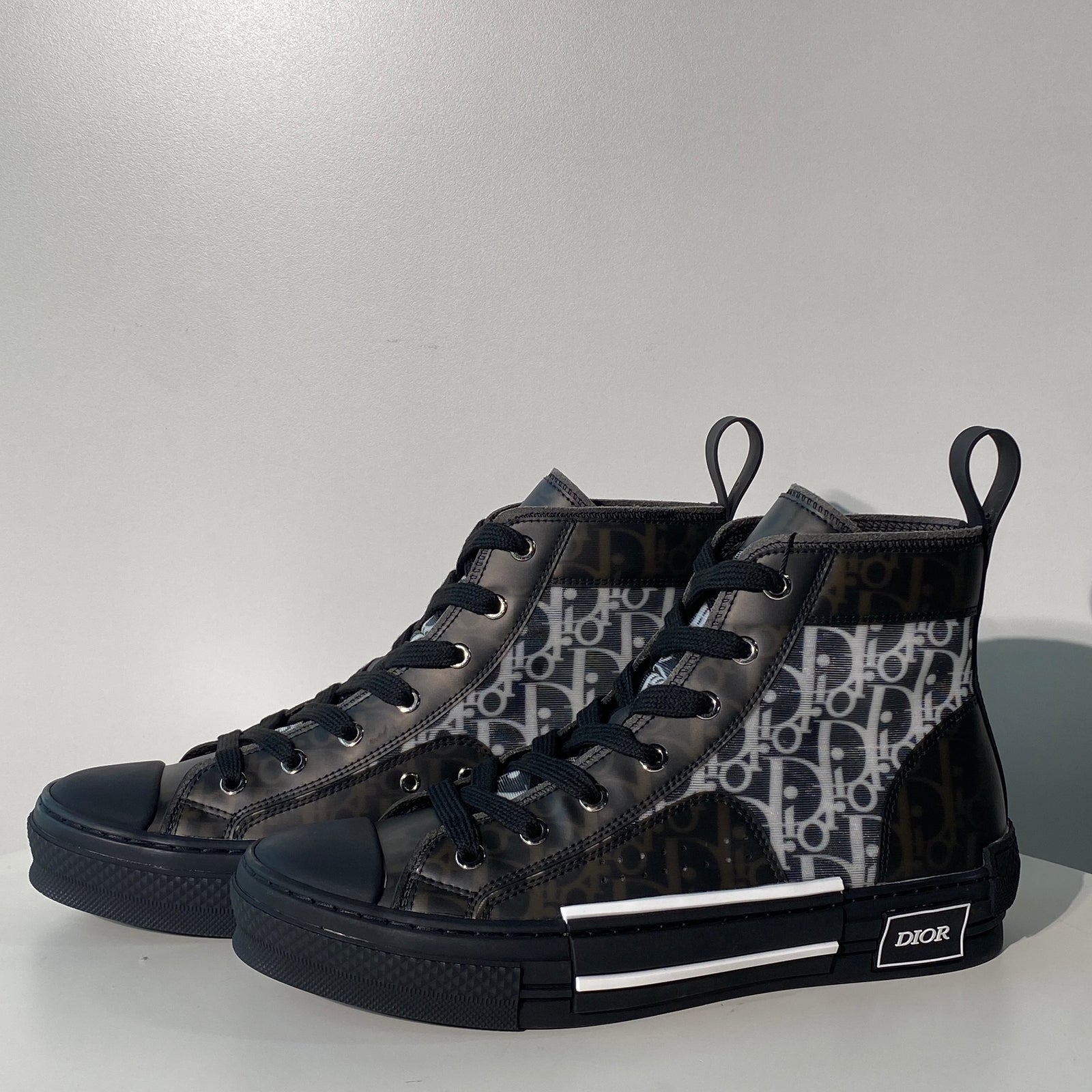 국내) 디올 B23 하이 오블리크 캔버스 스니커즈 / 블랙 41
