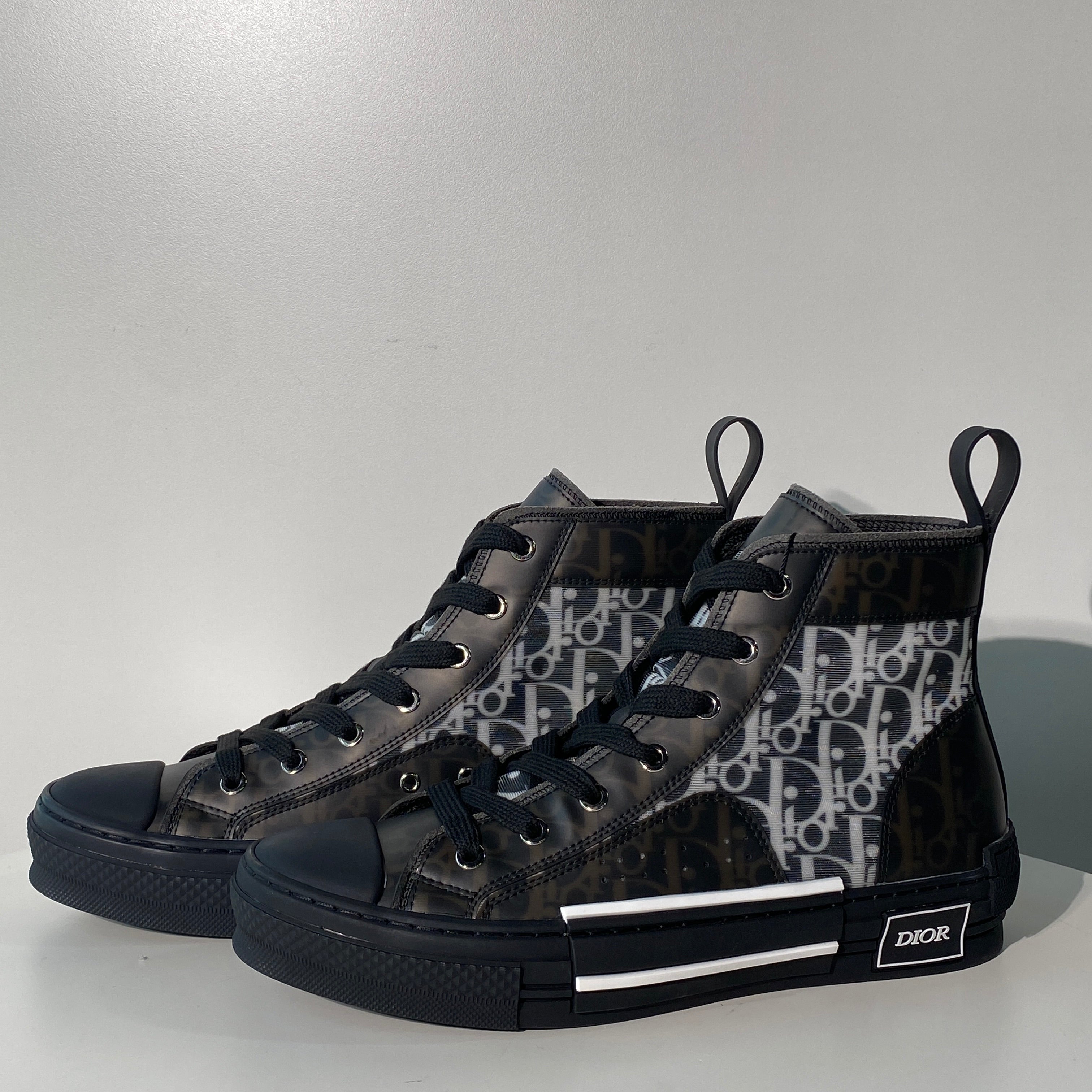 국내) 디올 B23 하이 오블리크 캔버스 스니커즈 / 블랙 41