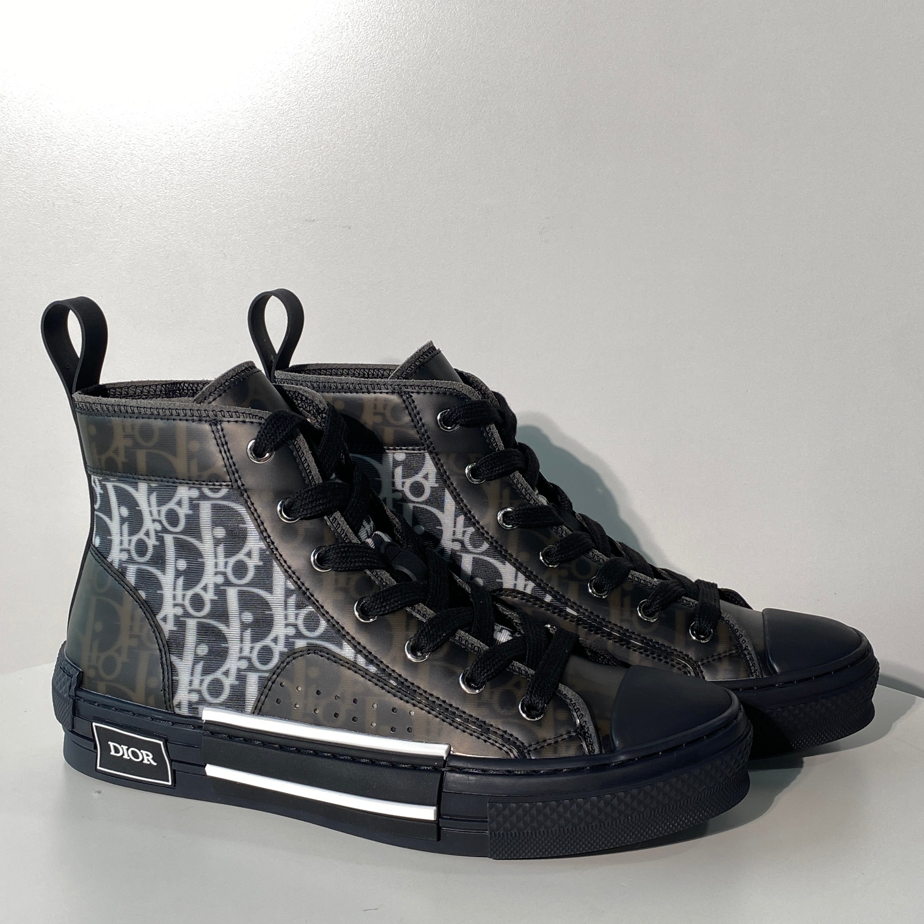 국내) 디올 B23 하이 오블리크 캔버스 스니커즈 / 블랙 41