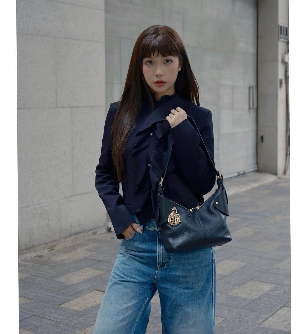 디올 보야주 백 플랫 매크로 까나쥬 그레인드 카프스킨 스몰