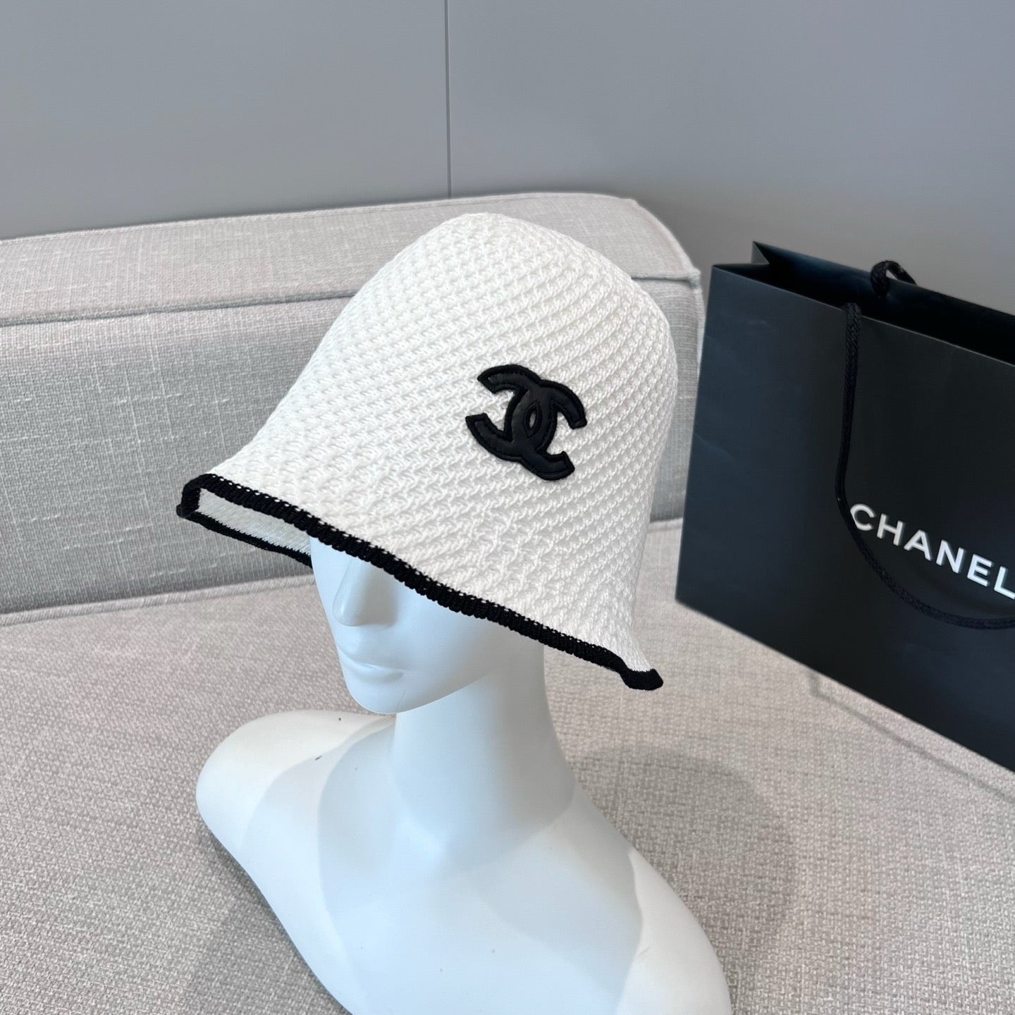 C CC로고 크로셰 버킷햇 벙거지