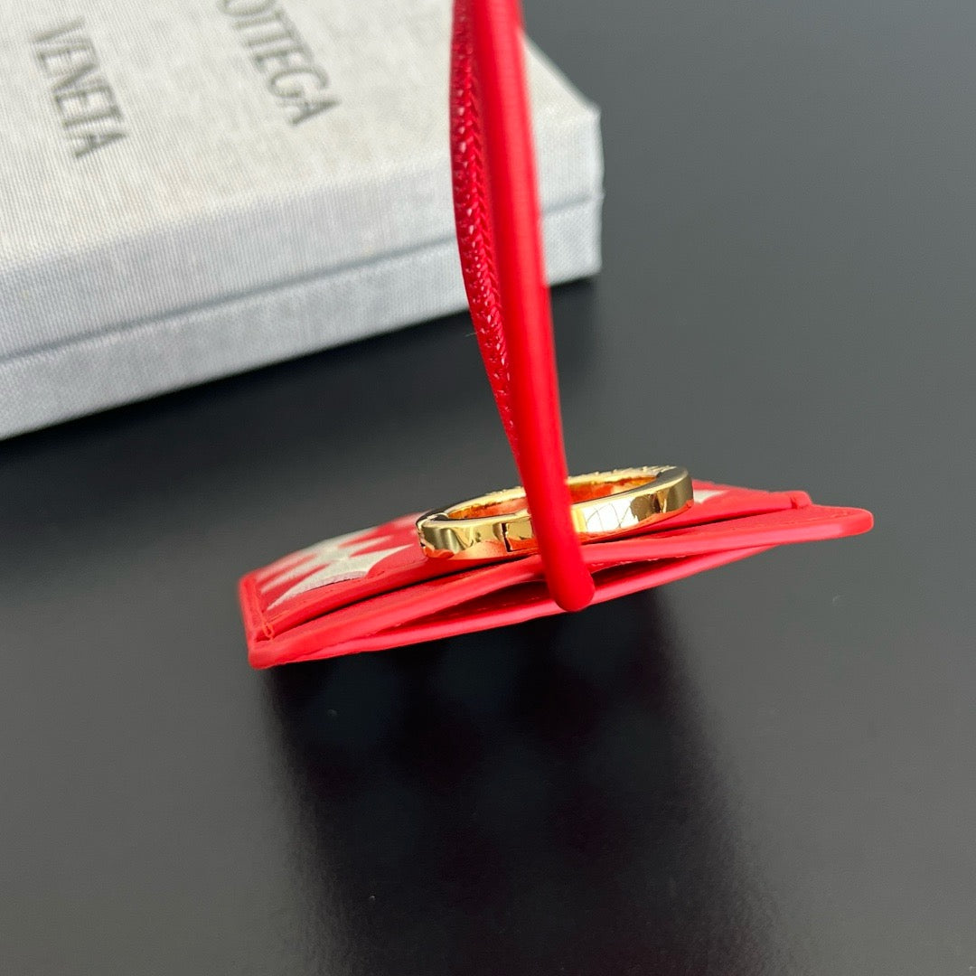 보테가 베네타 인트레치아토 가죽 카드 홀더 백 참