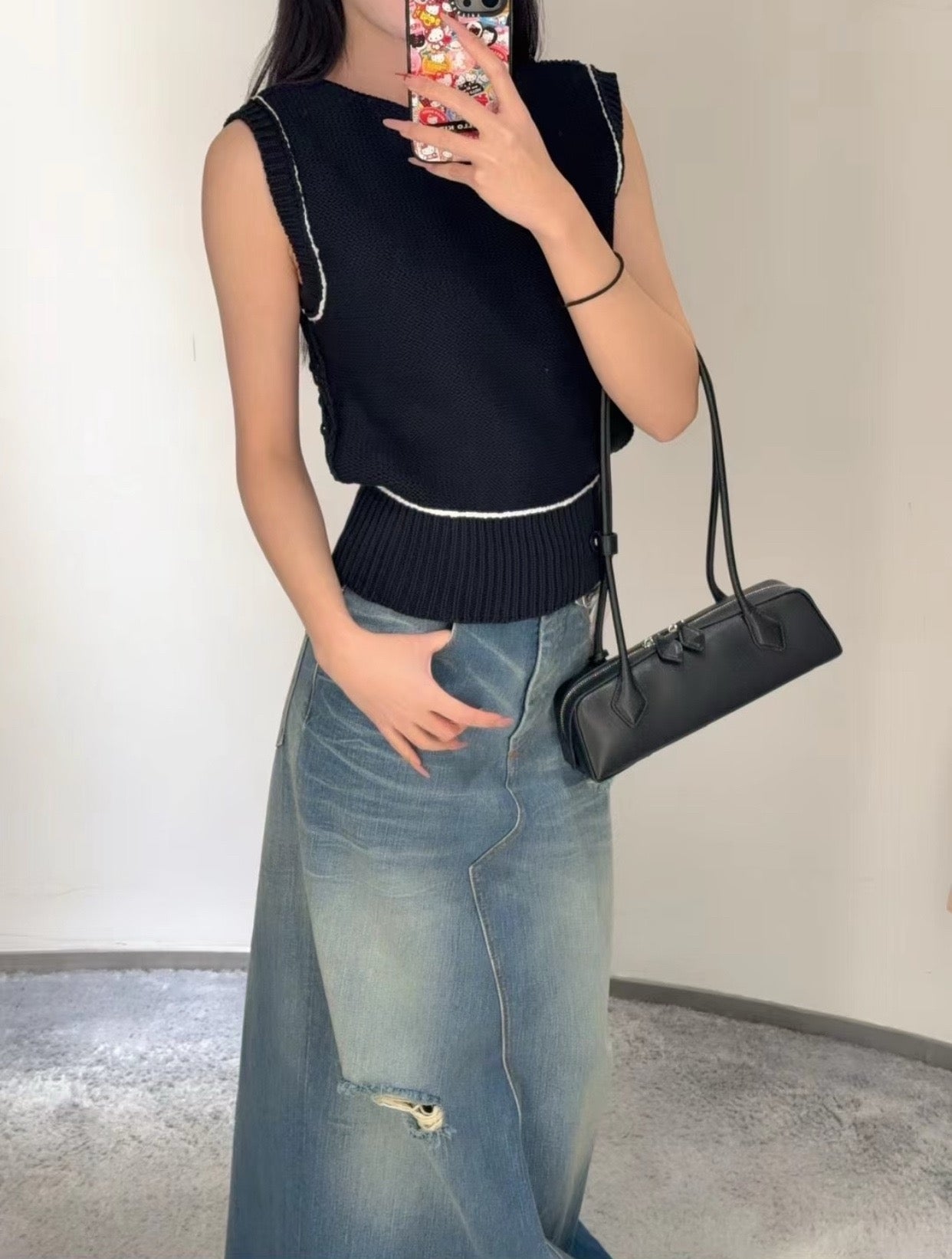 알라이아 LE TECKEL 가죽 스몰 백