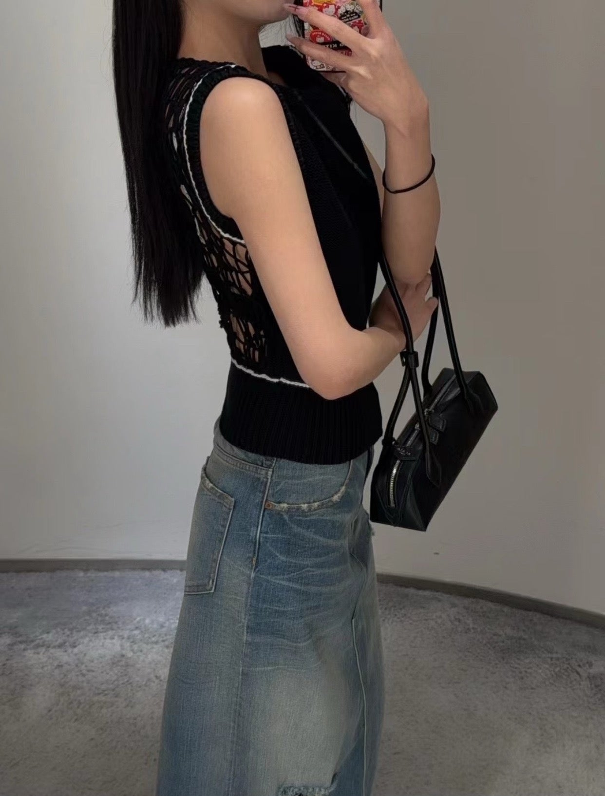 알라이아 LE TECKEL 가죽 스몰 백