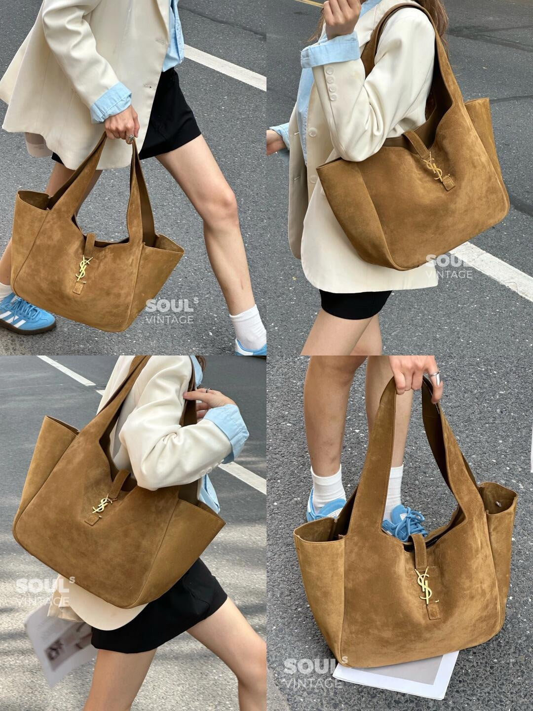 생로랑 LE5À7 BEA 토트백 스웨이드