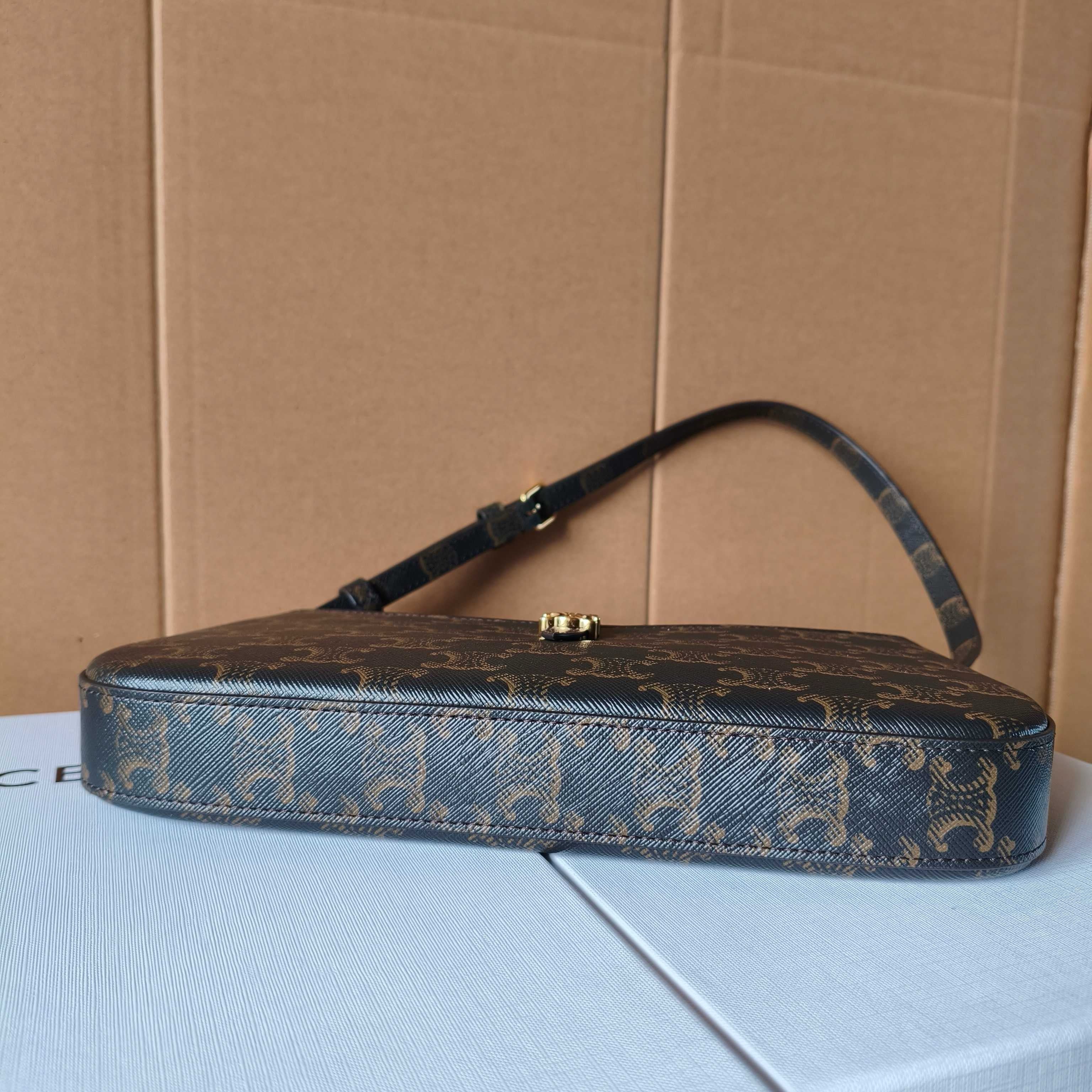 셀린느 티나 숄더백 트리옹프 캔버스 블랙