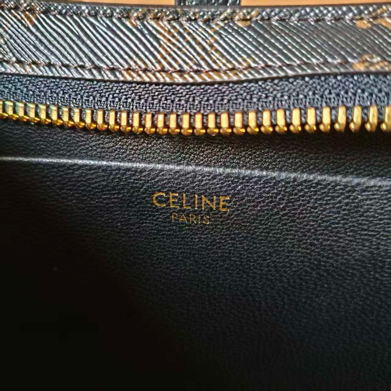 셀린느 티나 숄더백 트리옹프 캔버스 블랙