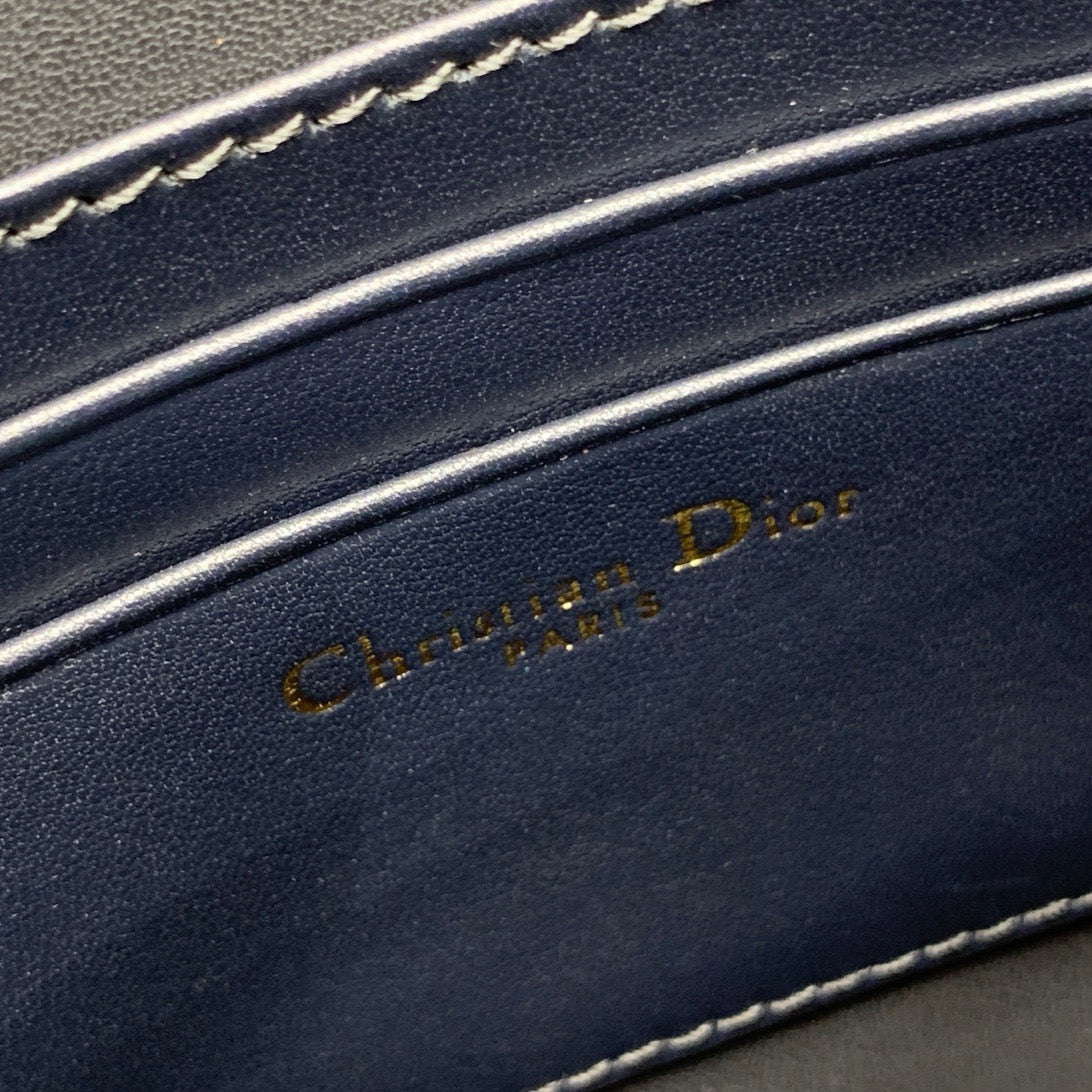 디올 30 몽테인 Montaigne Avenue 플랩 파우치 블루 오블리크 자카드