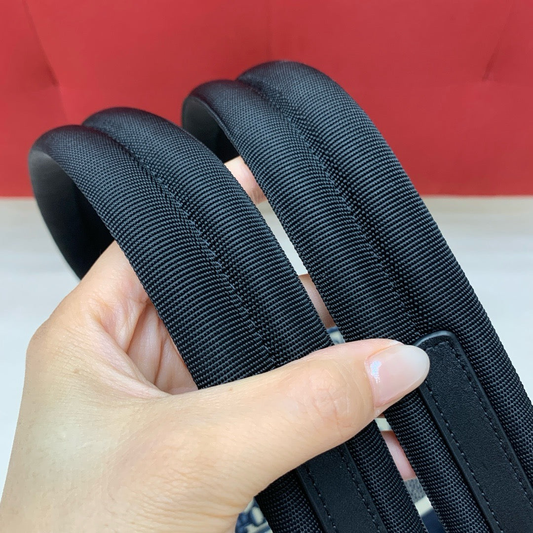 디올 트래블 백팩 블루 디올 오블리크 자카드