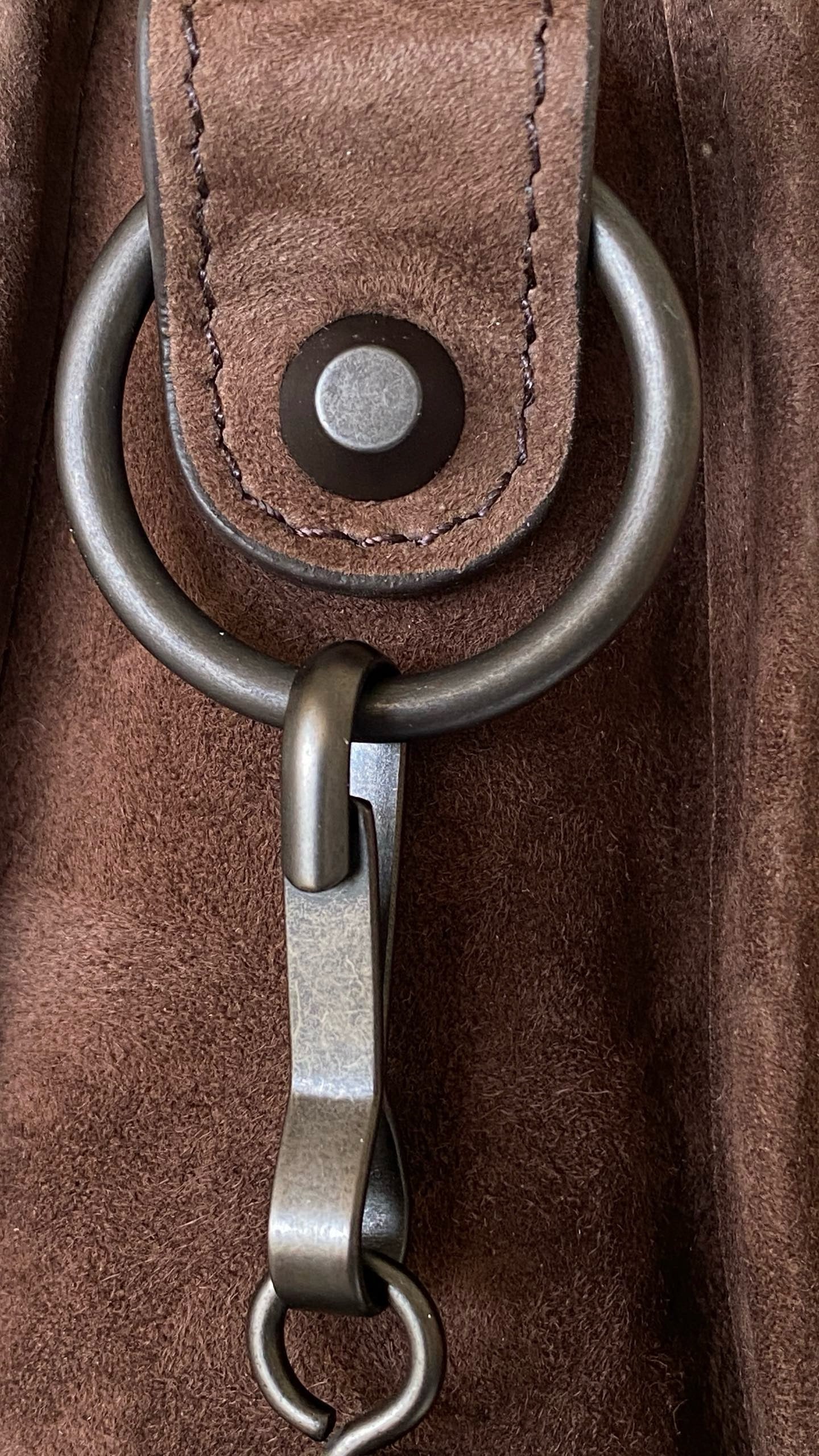 발렌시아가 여성 르 시티 백 스몰 스웨이드 카프스킨