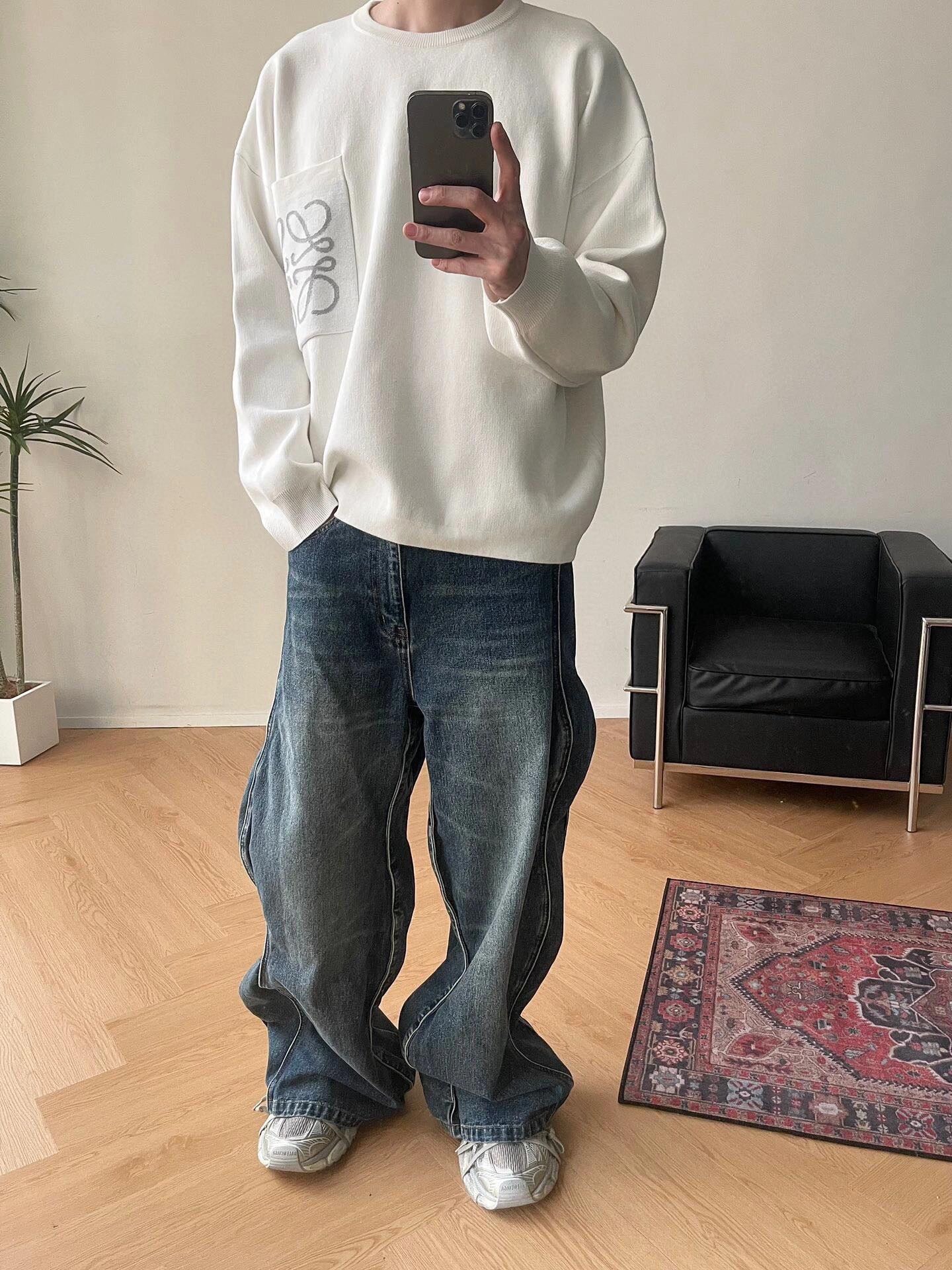 로에베 아나그램 니트 후드