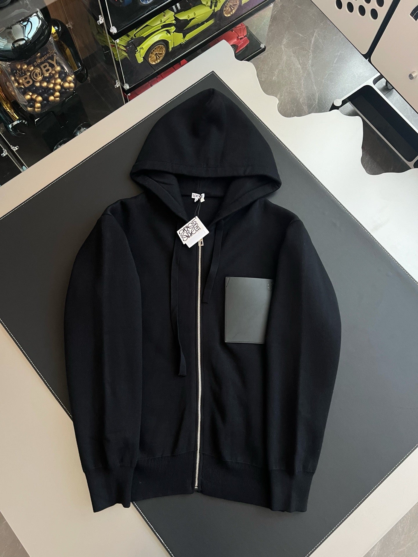 로에베 울 집업 후디