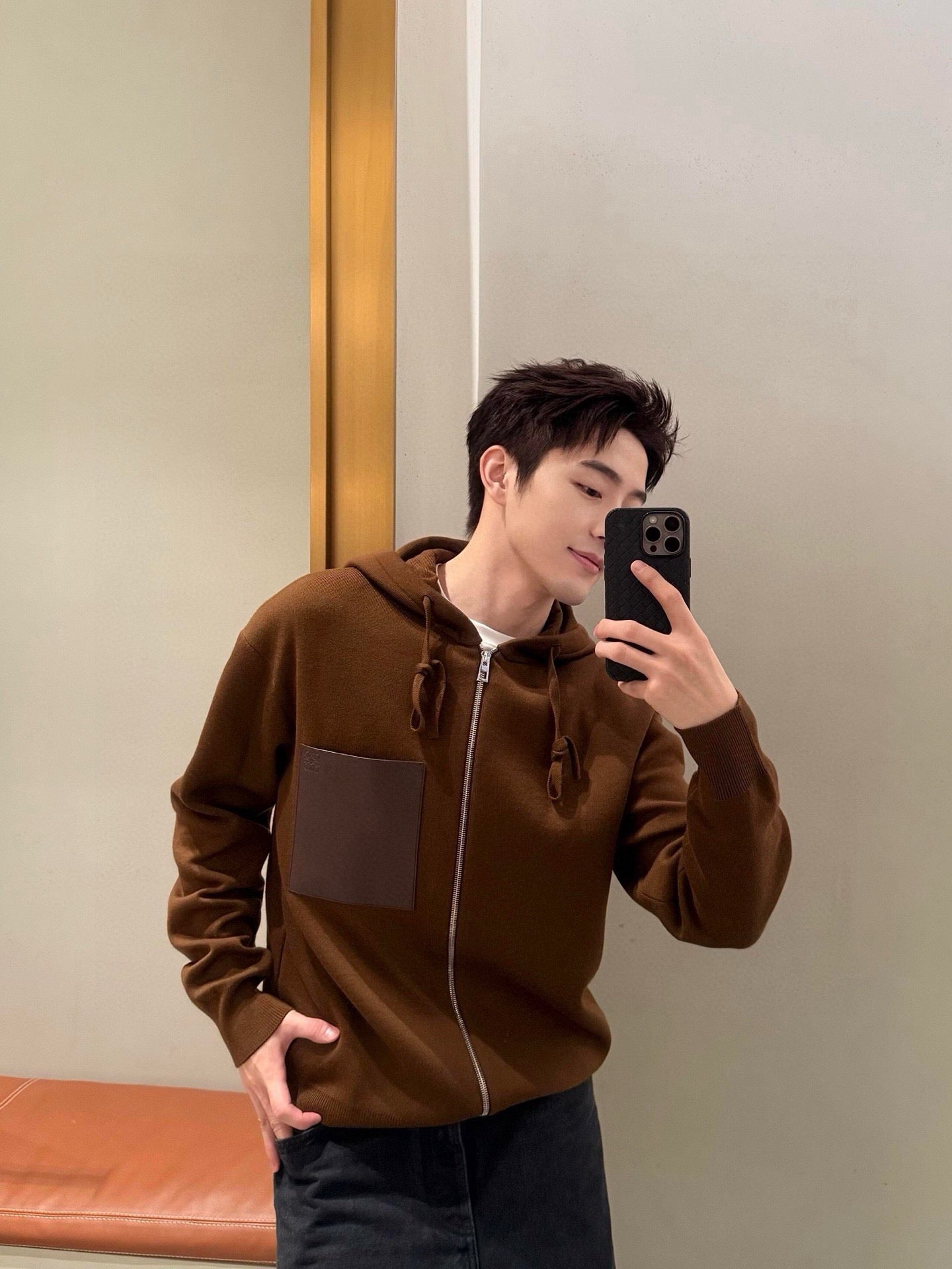 로에베 울 집업 후디