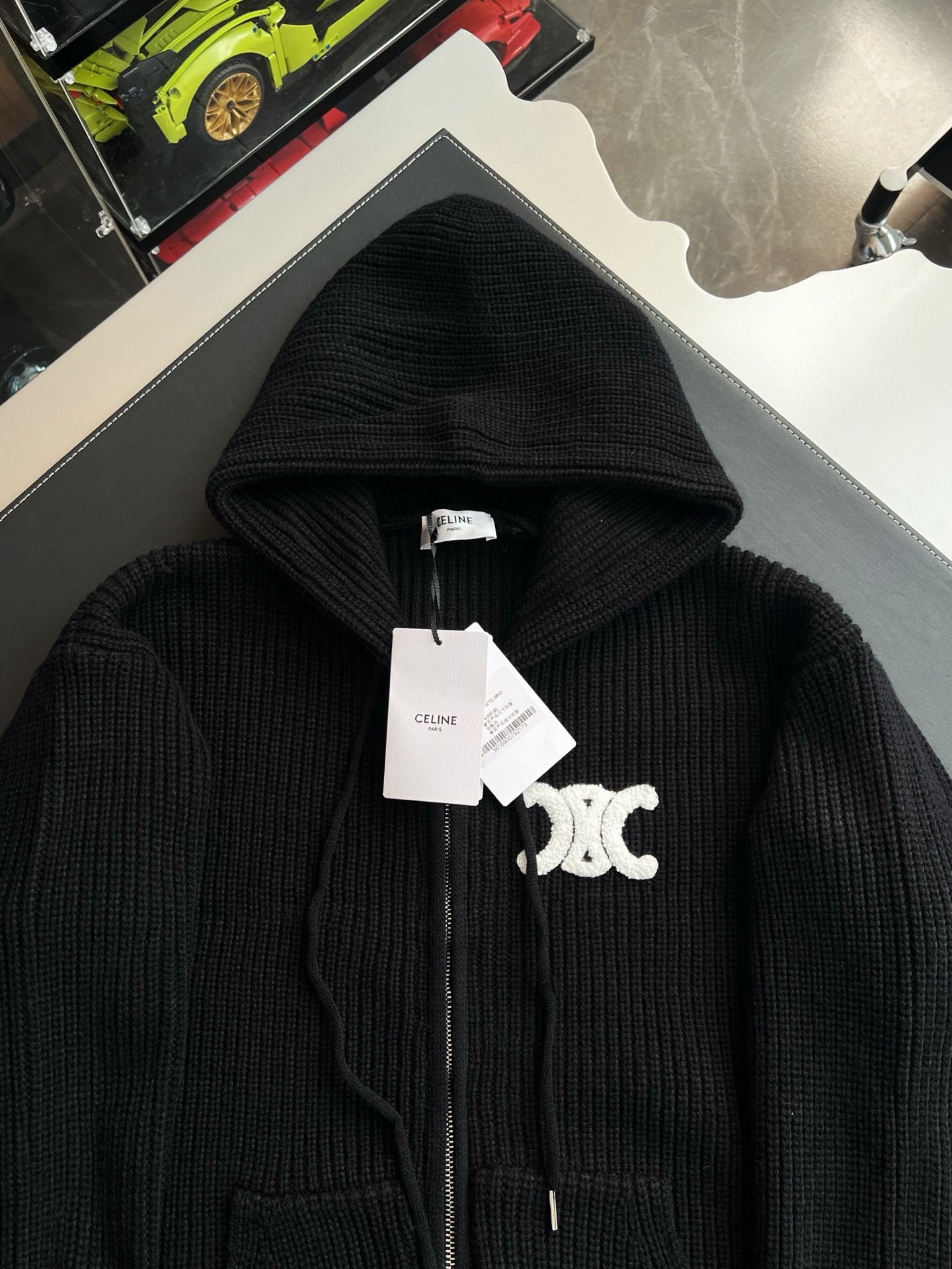 셀린느 울 후드 가디건