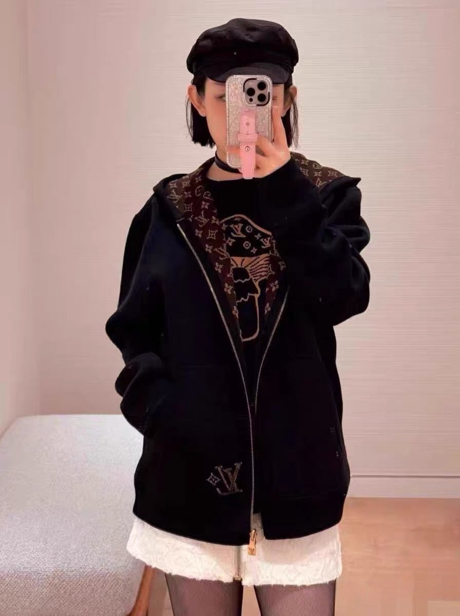 루이비통 모노그램 더블 페이스 집업 후디
