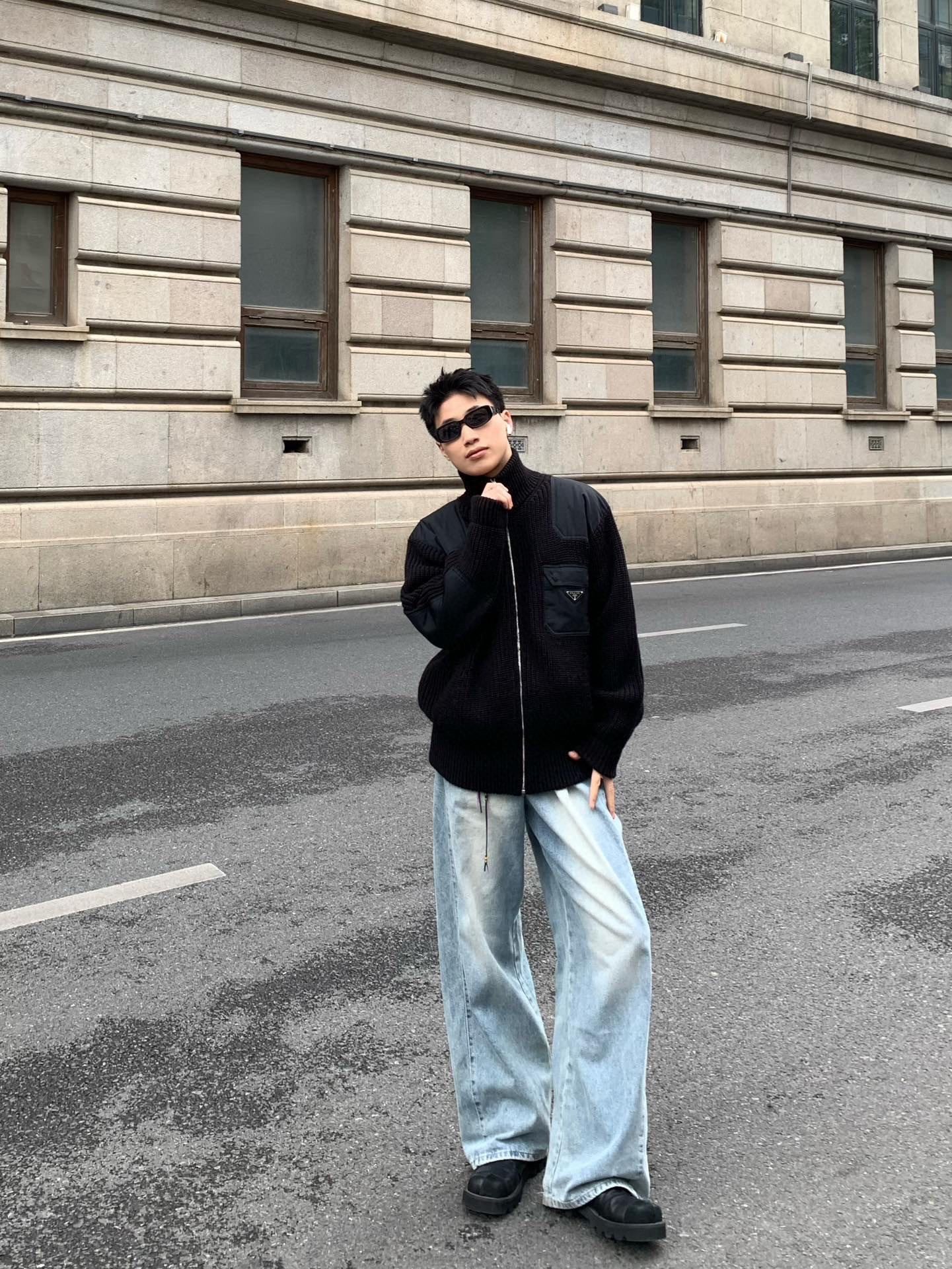 프라다 하이 넥 가디건