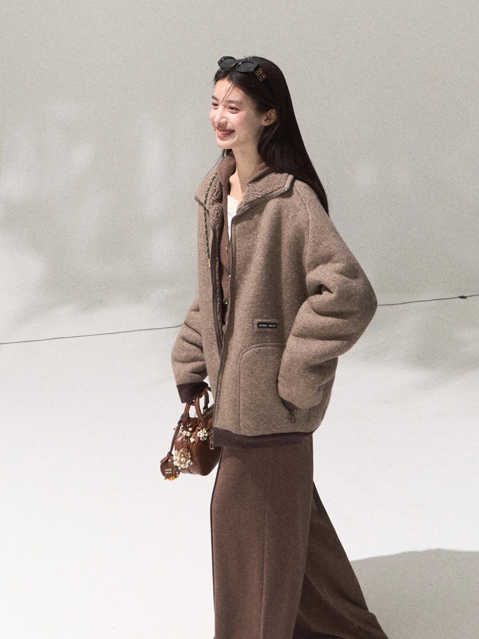 미우미우 플리스 봄버 재킷