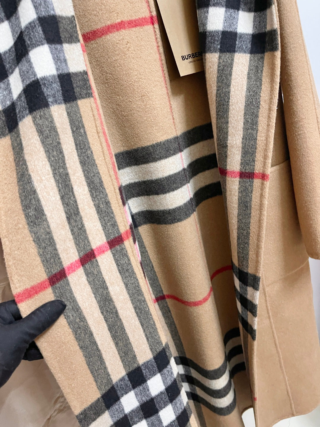 버버리 울 후드 랩 코트 아카이브 베이지