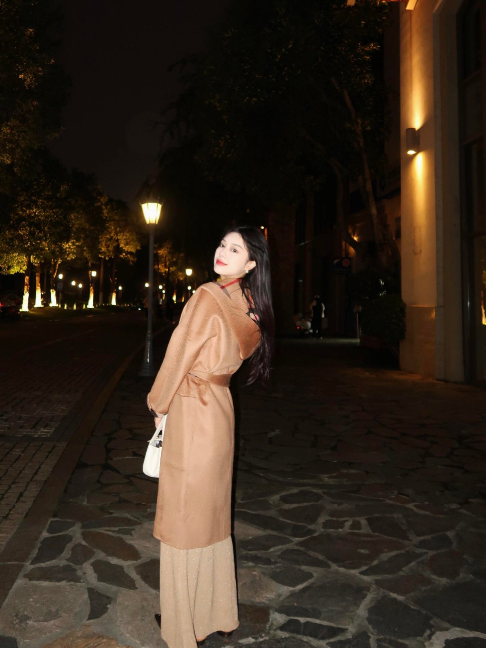 버버리 울 후드 랩 코트 아카이브 베이지