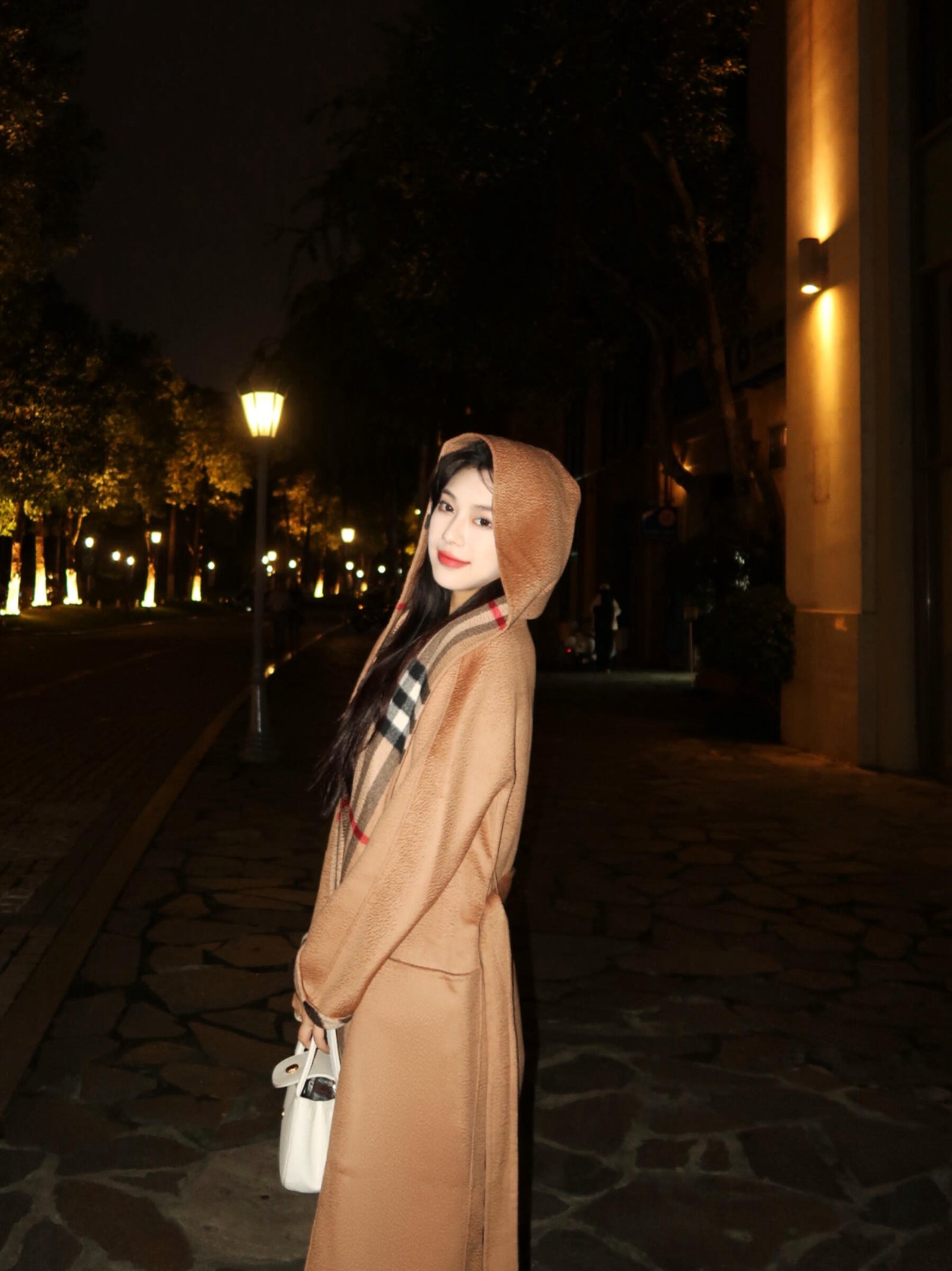 버버리 울 후드 랩 코트 아카이브 베이지