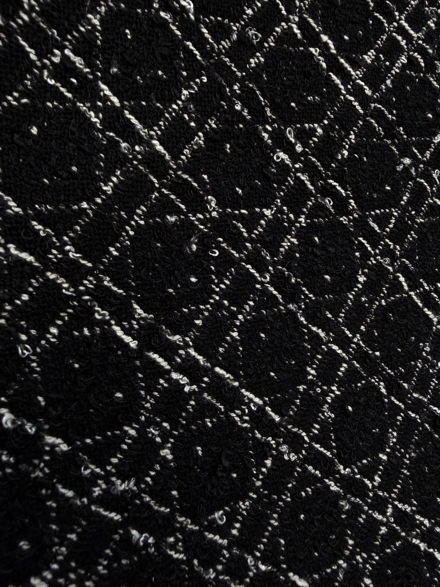 디올 매크로 까나쥬 재킷 블랙 앤 화이트 테크니컬 코튼 트위드