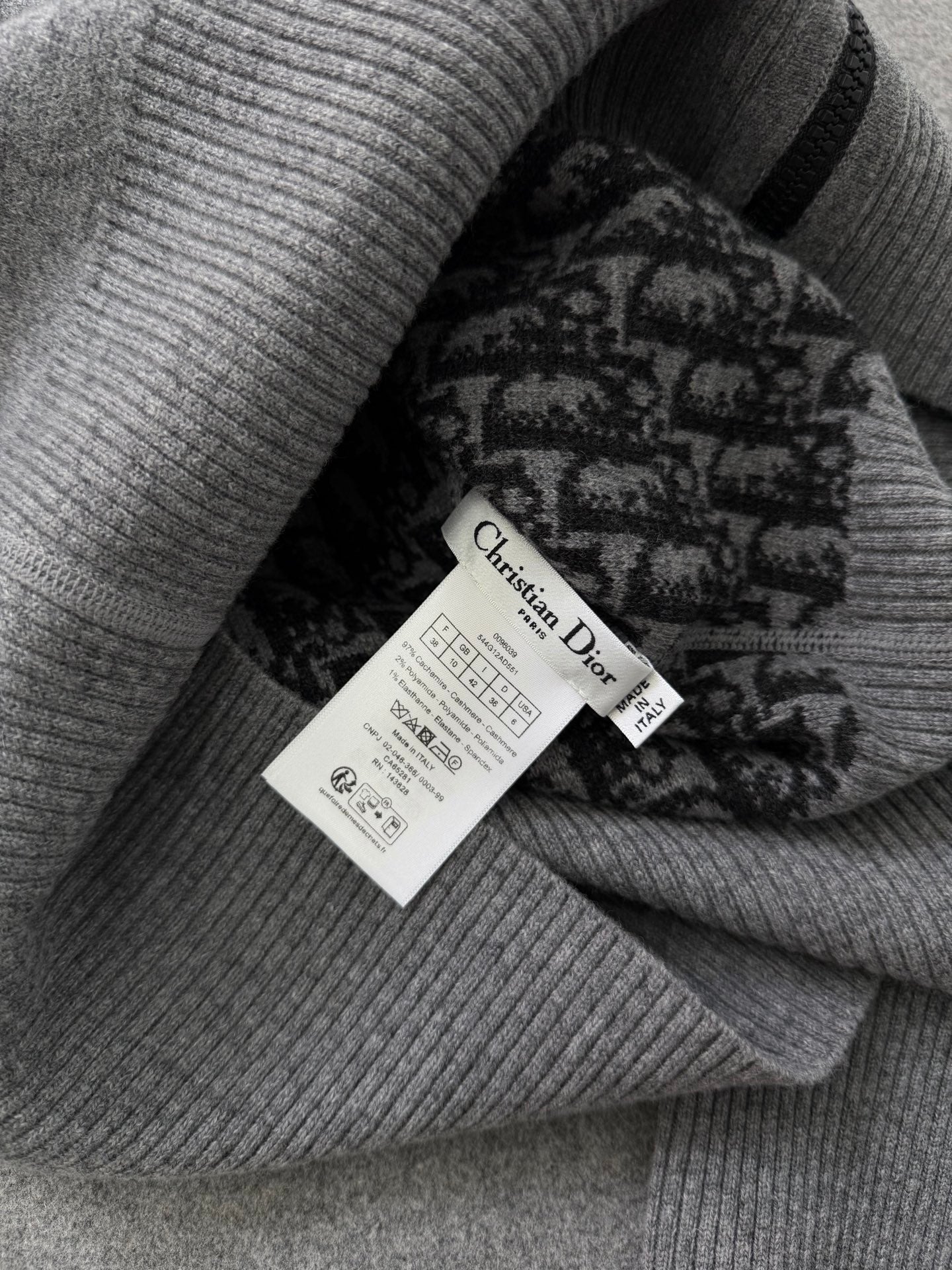 디올 오블리크 캐시미어 리버시블 가디건