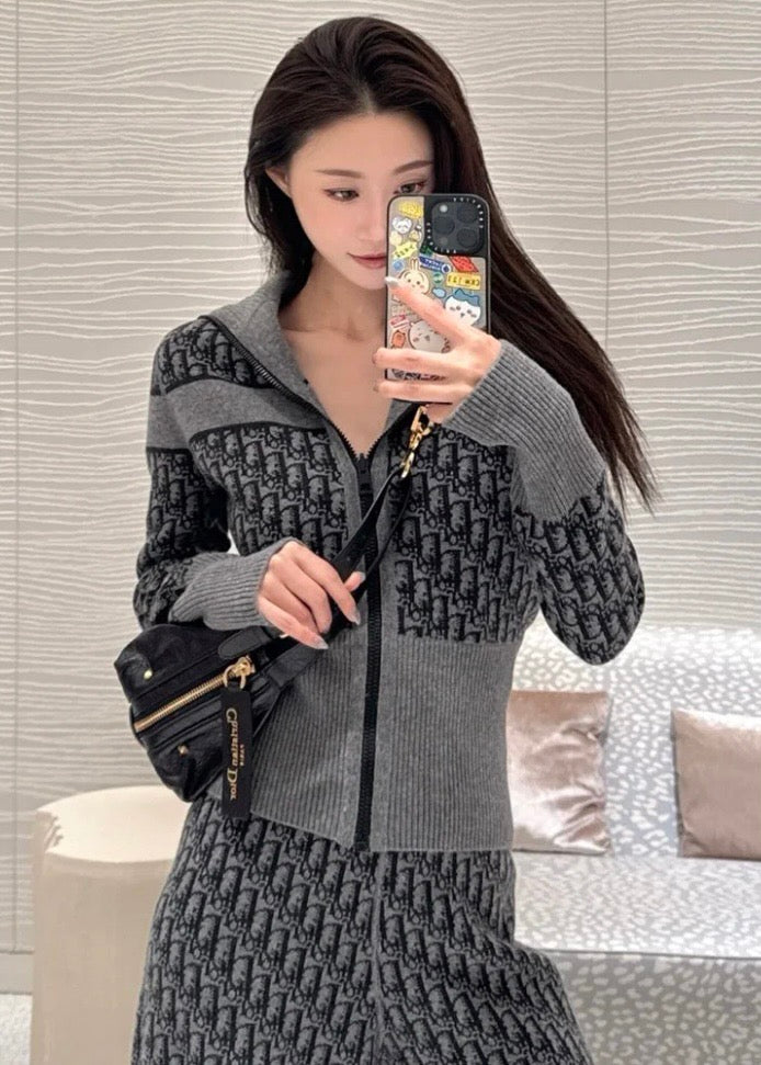 디올 오블리크 캐시미어 리버시블 가디건