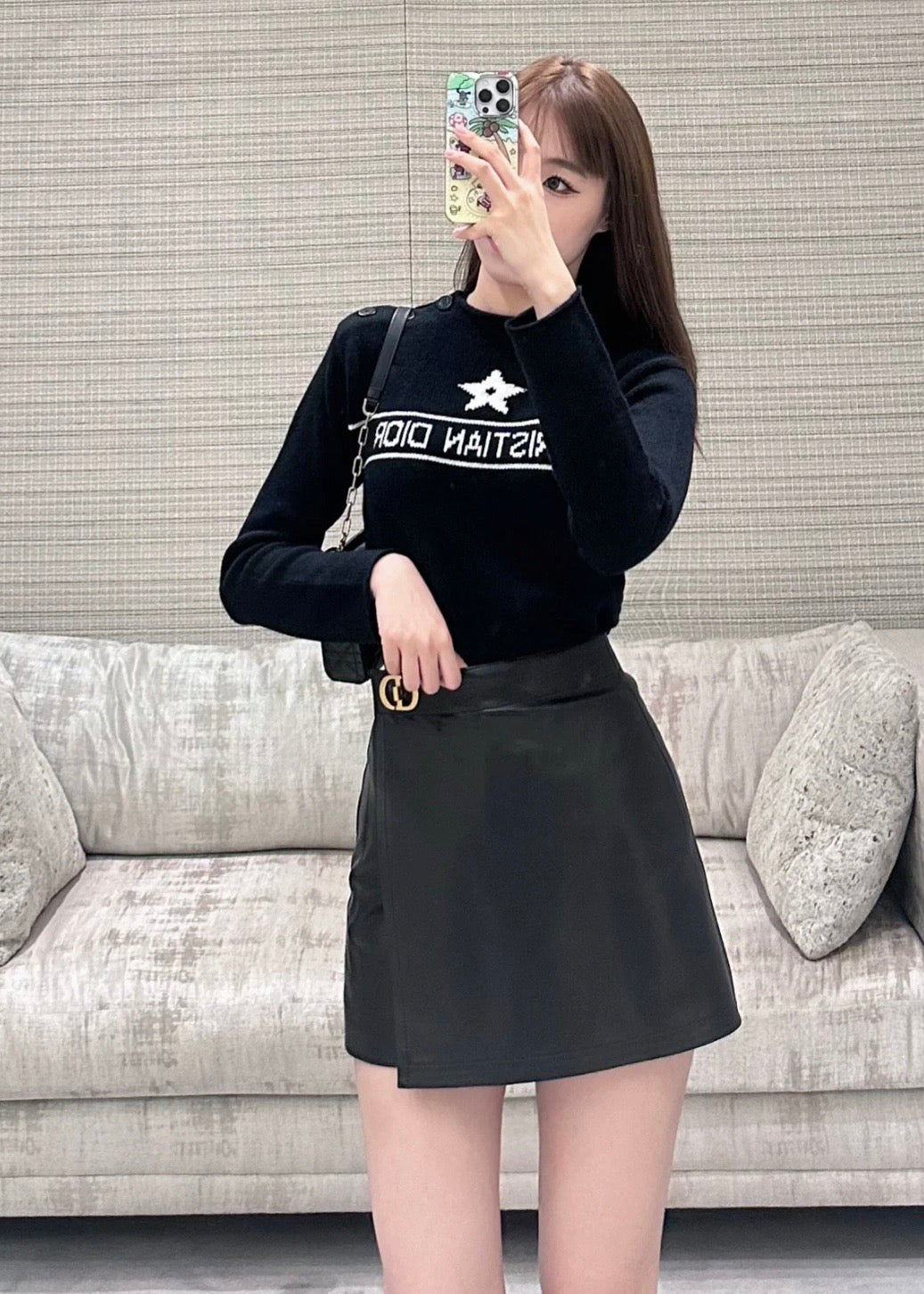 디올 블랙 캐시미어 니트 스웨터