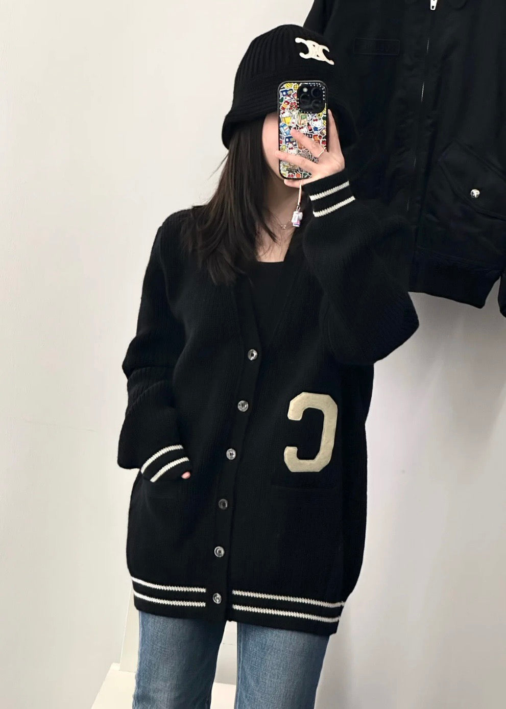 셀린느 풀오버 가디건 블랙