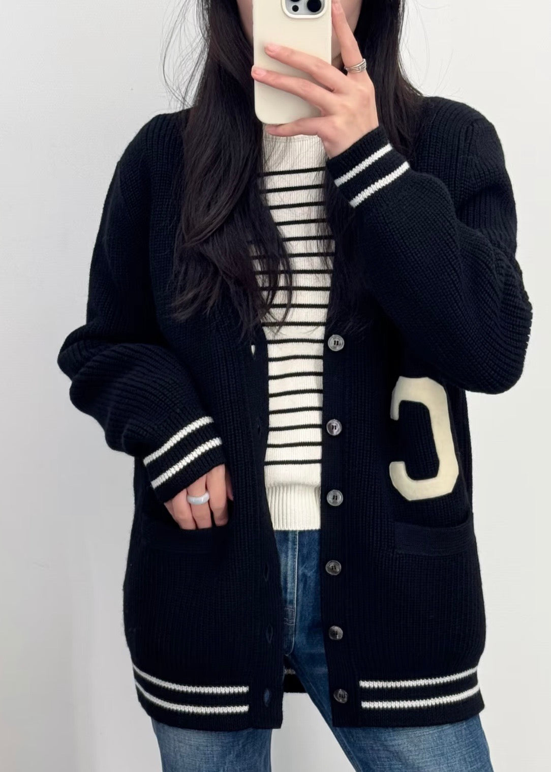 셀린느 풀오버 가디건 블랙