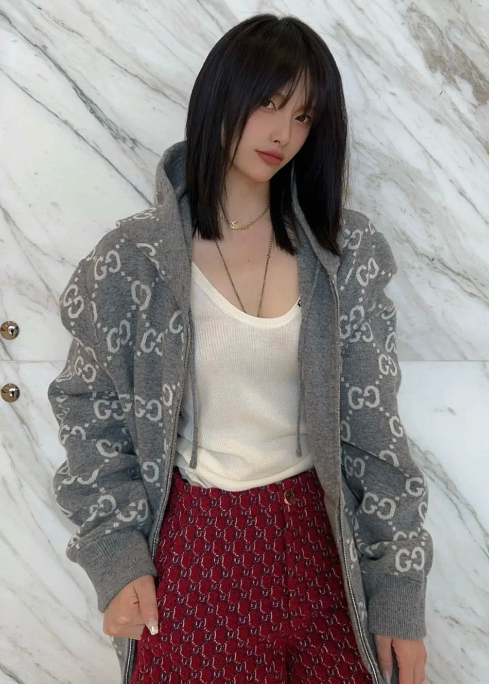 구찌 리버서블 후드 스웨트셔츠