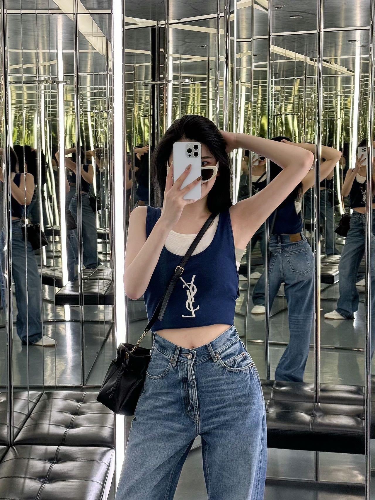 생로랑 JAMIE 숄더 파우치