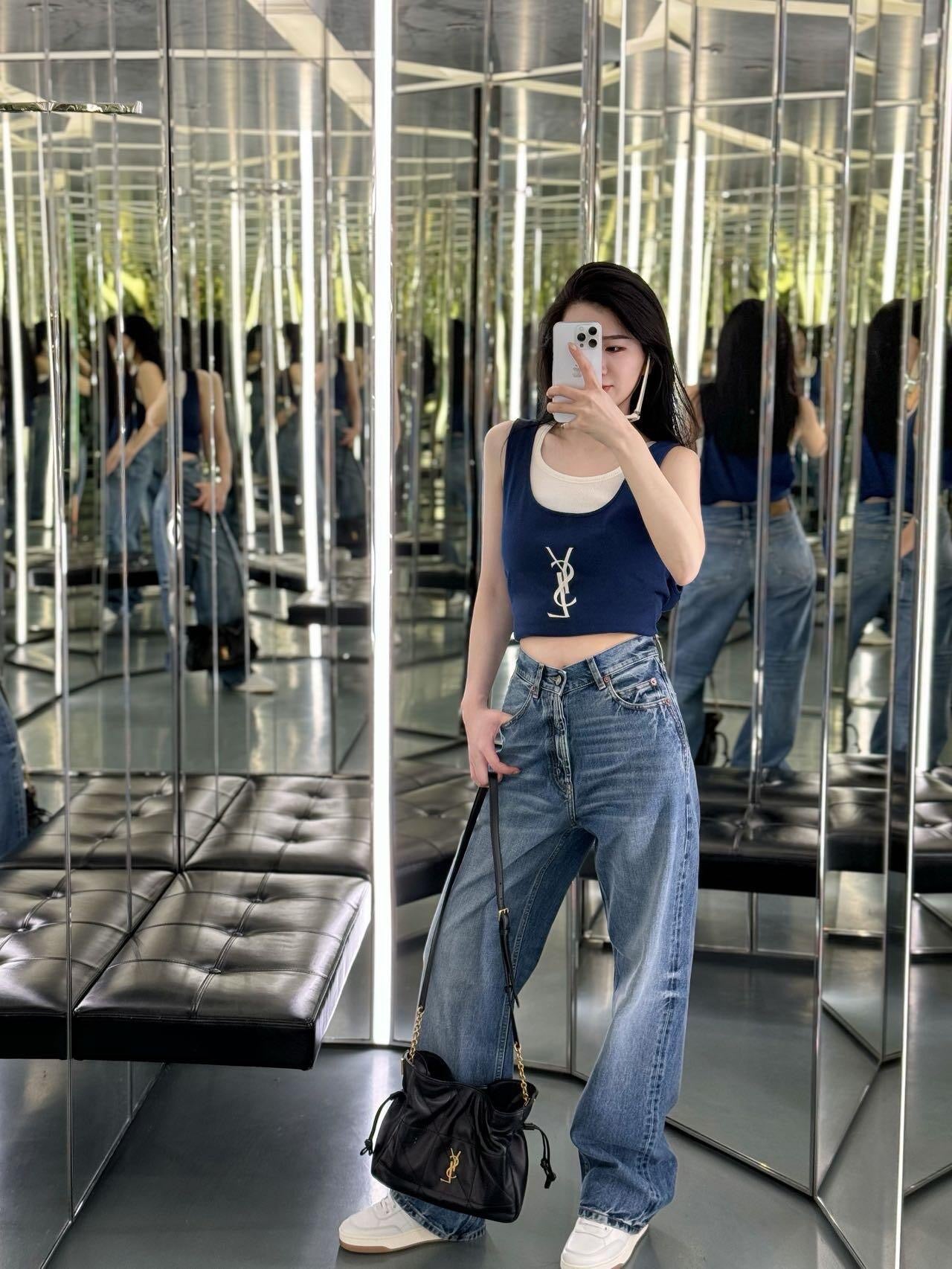 생로랑 JAMIE 숄더 파우치