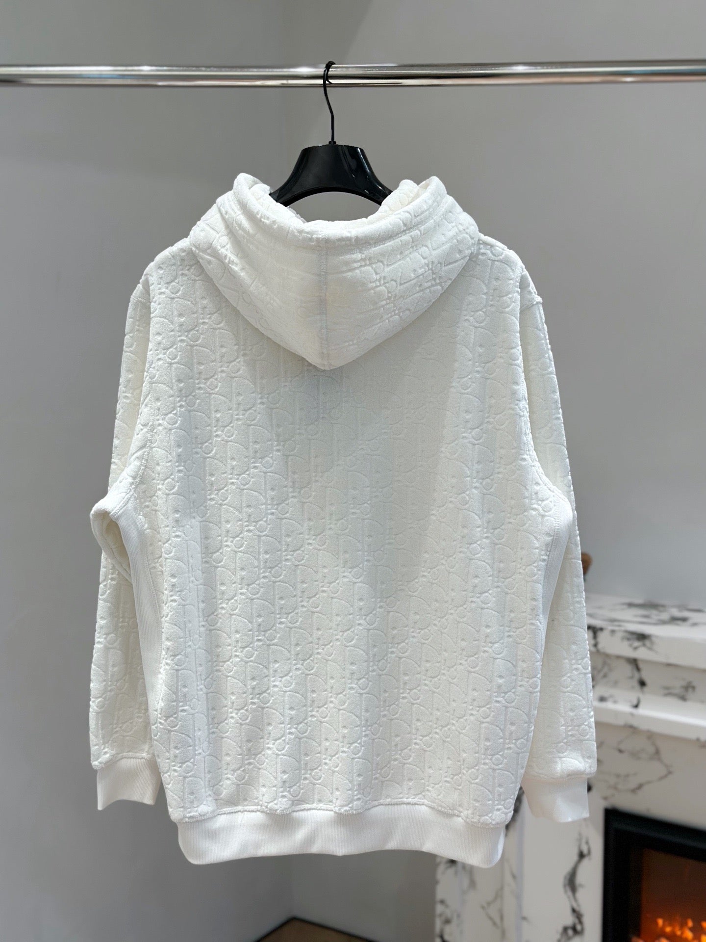 디올 오블리크 코튼 플리스 캐주얼 핏 후드 스웨트셔츠