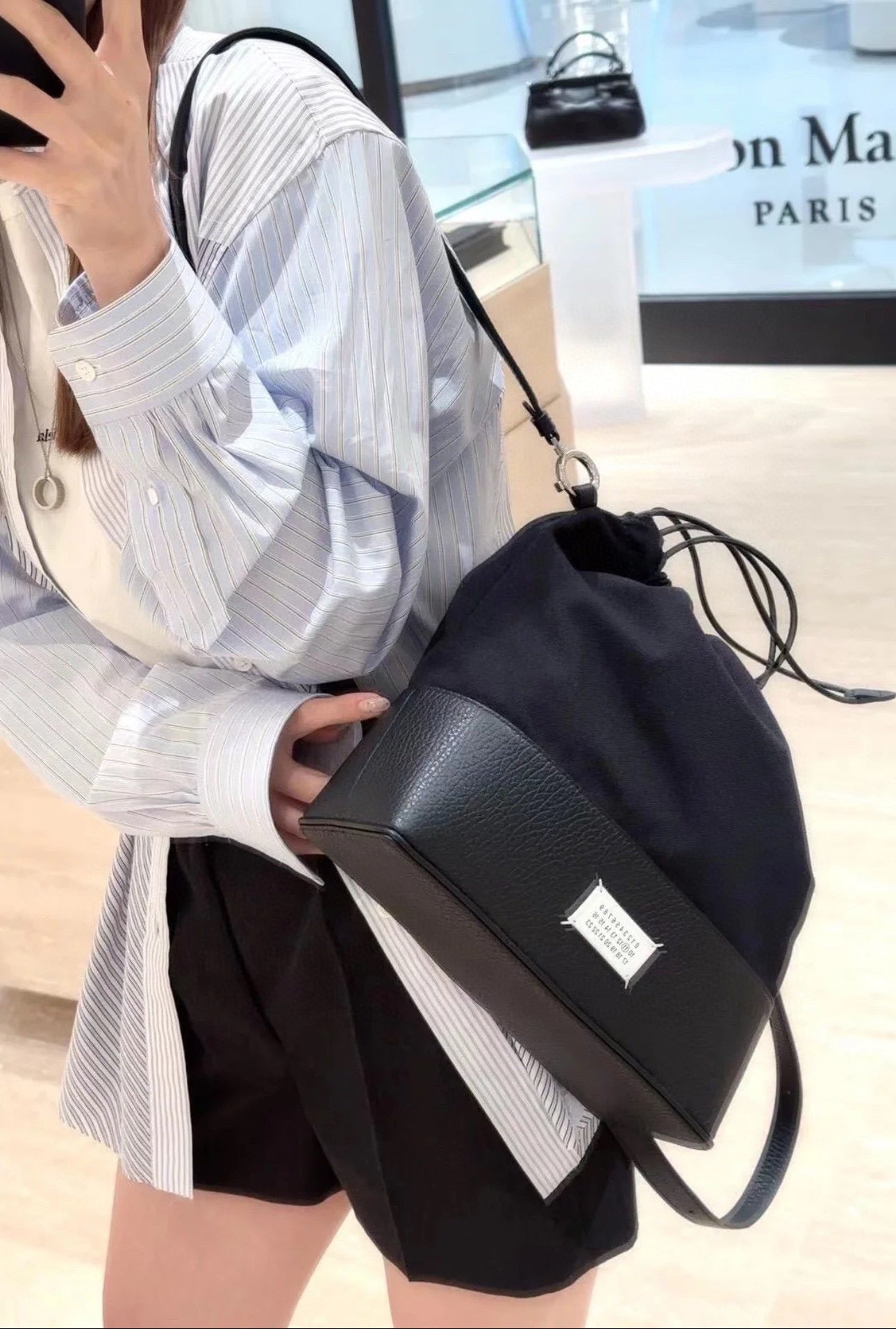 메종마르지엘라 데일리 드로스트링 백팩