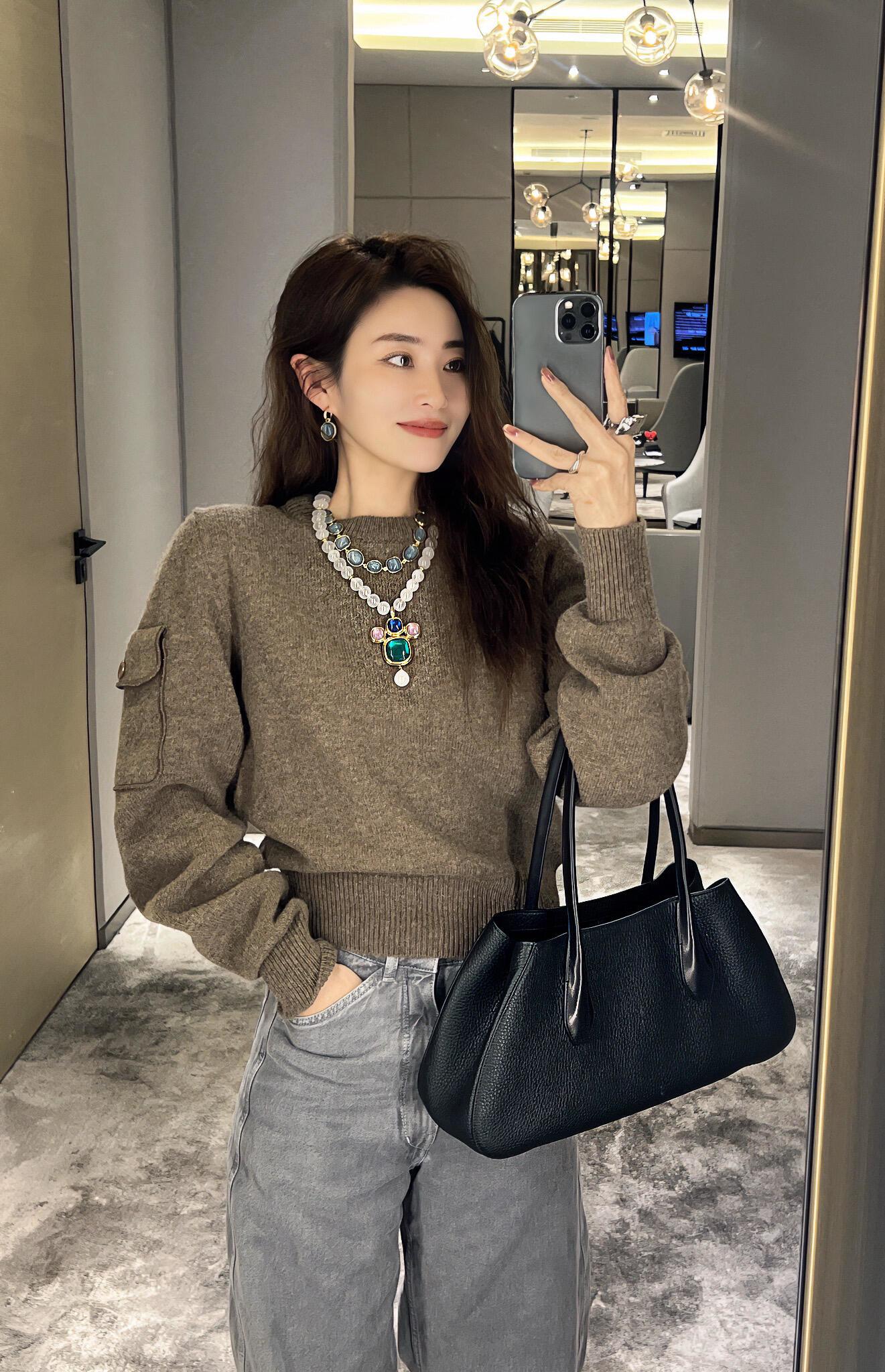 더로우 알제르 미디엄 레더 숄더백