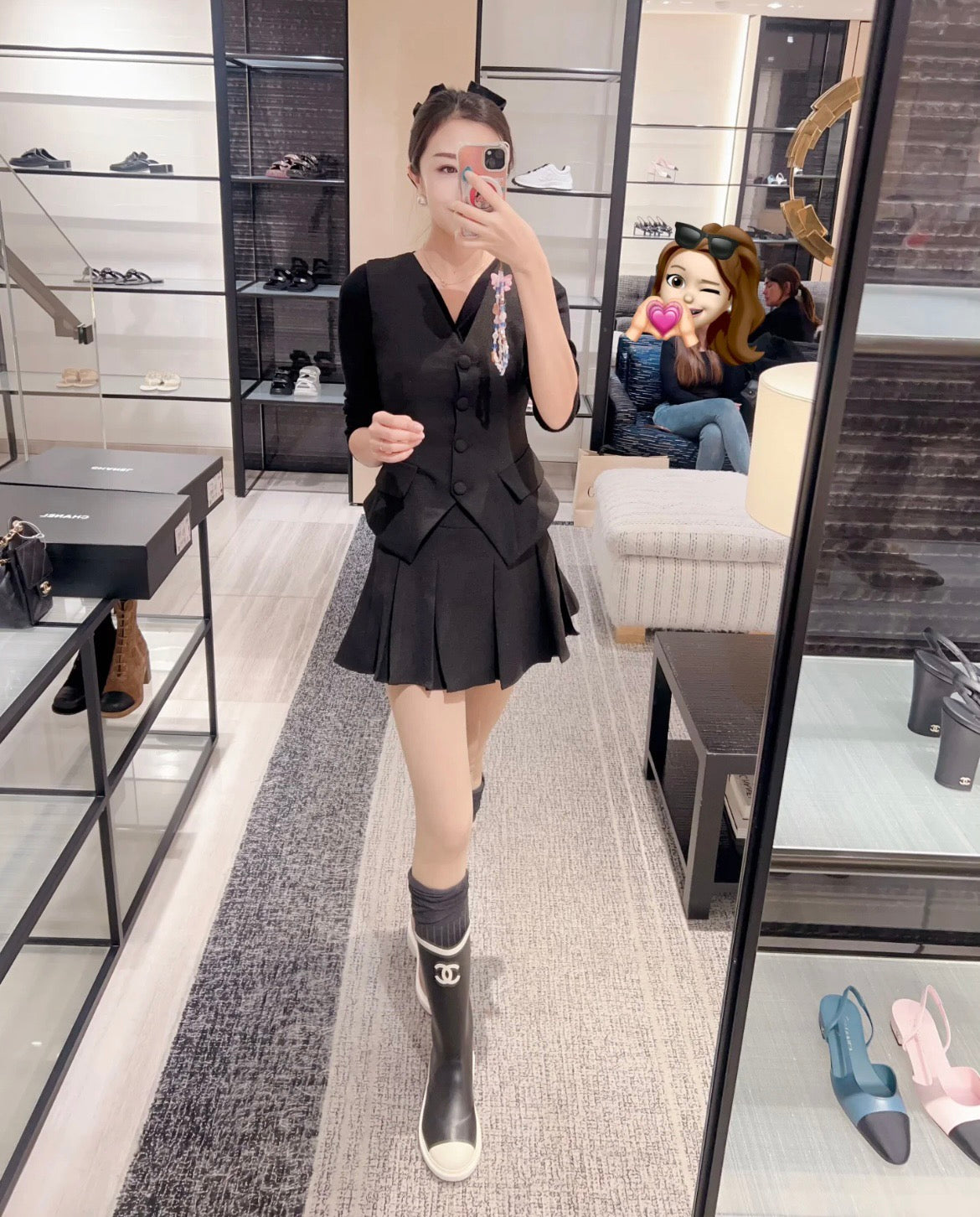 C CC로고 레인부츠