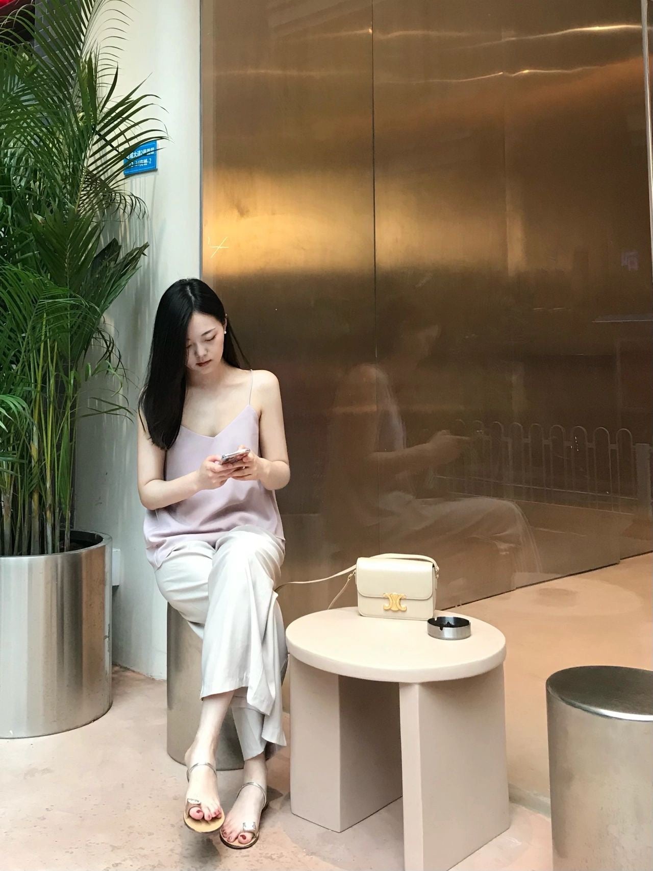 CEL 트리옹프 숄더백 틴