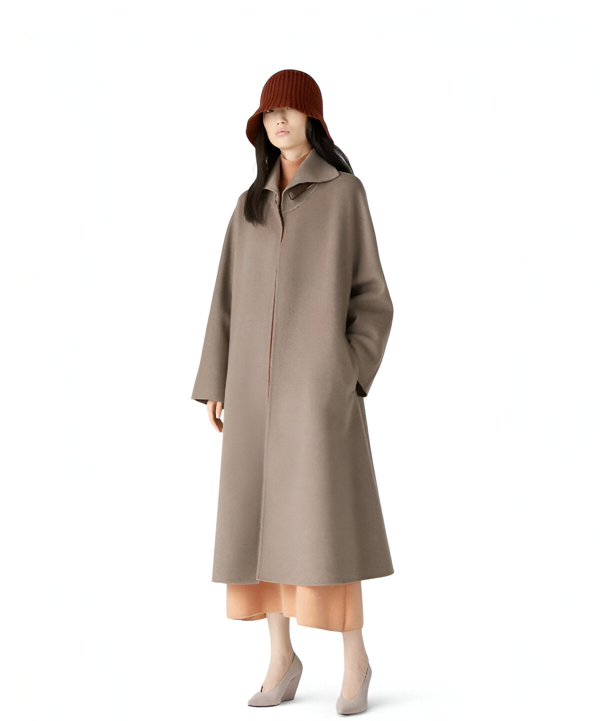 로로피아나 캐시미어 더블 레인 코트