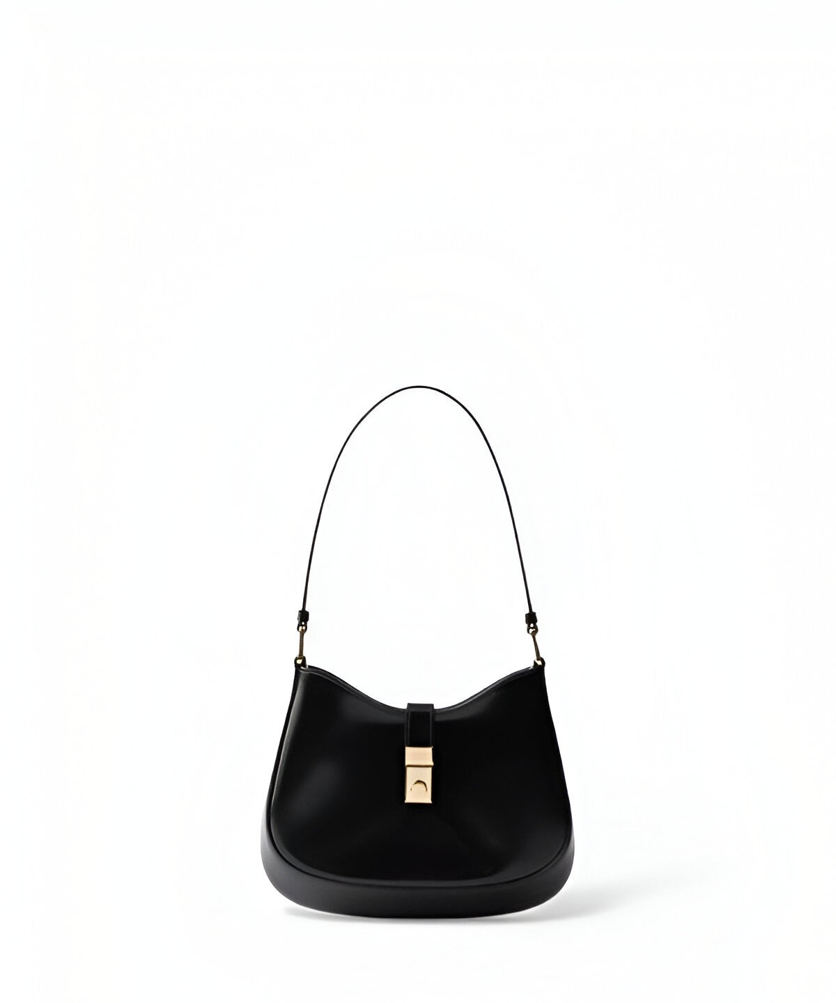 프라다 클레오 브러쉬드 레더 숄더백 클래스프 클로저 브러쉬드 가죽 실버 하드웨어 모던 숄더백